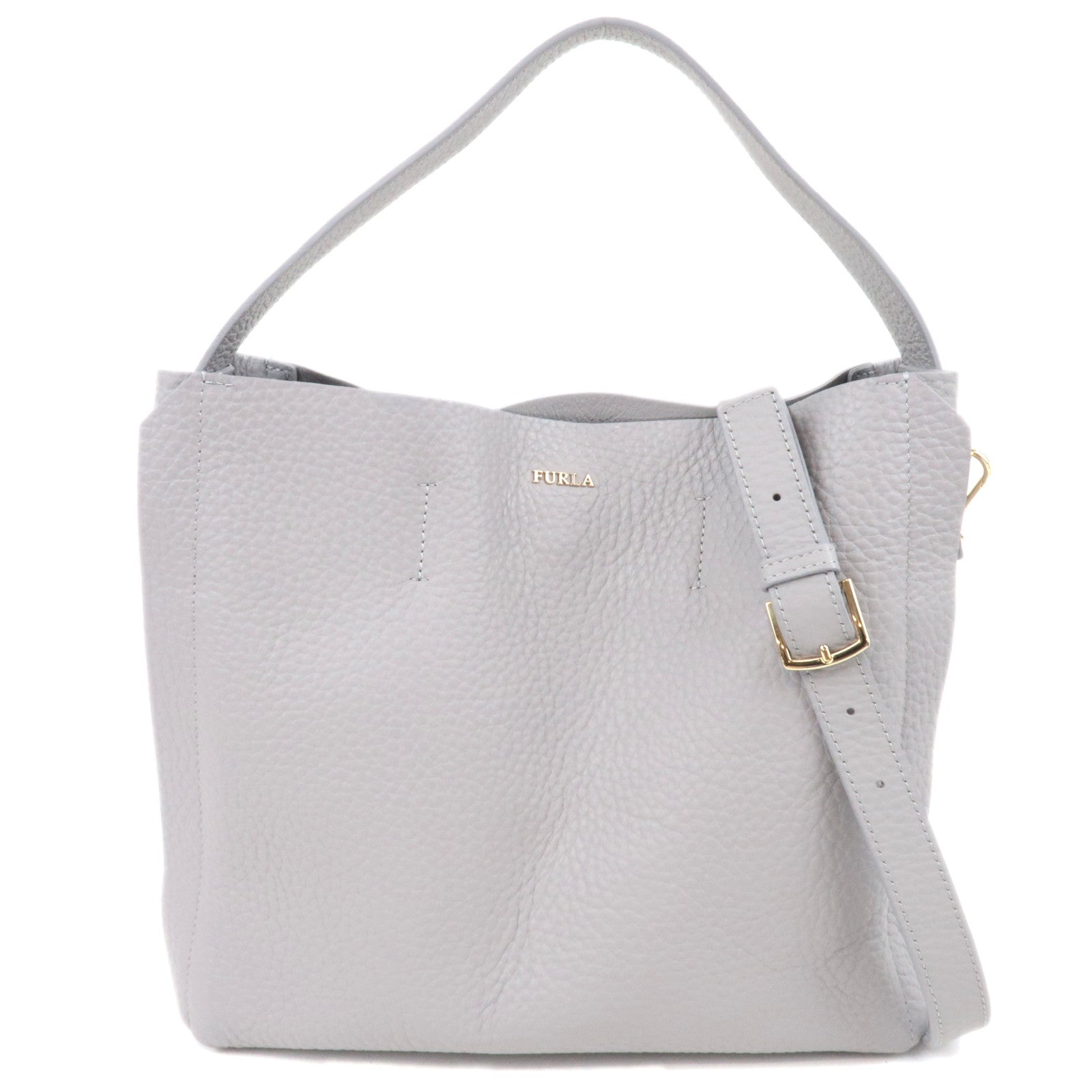 FURLA Leather 2Way Shoulder Bag Gray *Strap83162