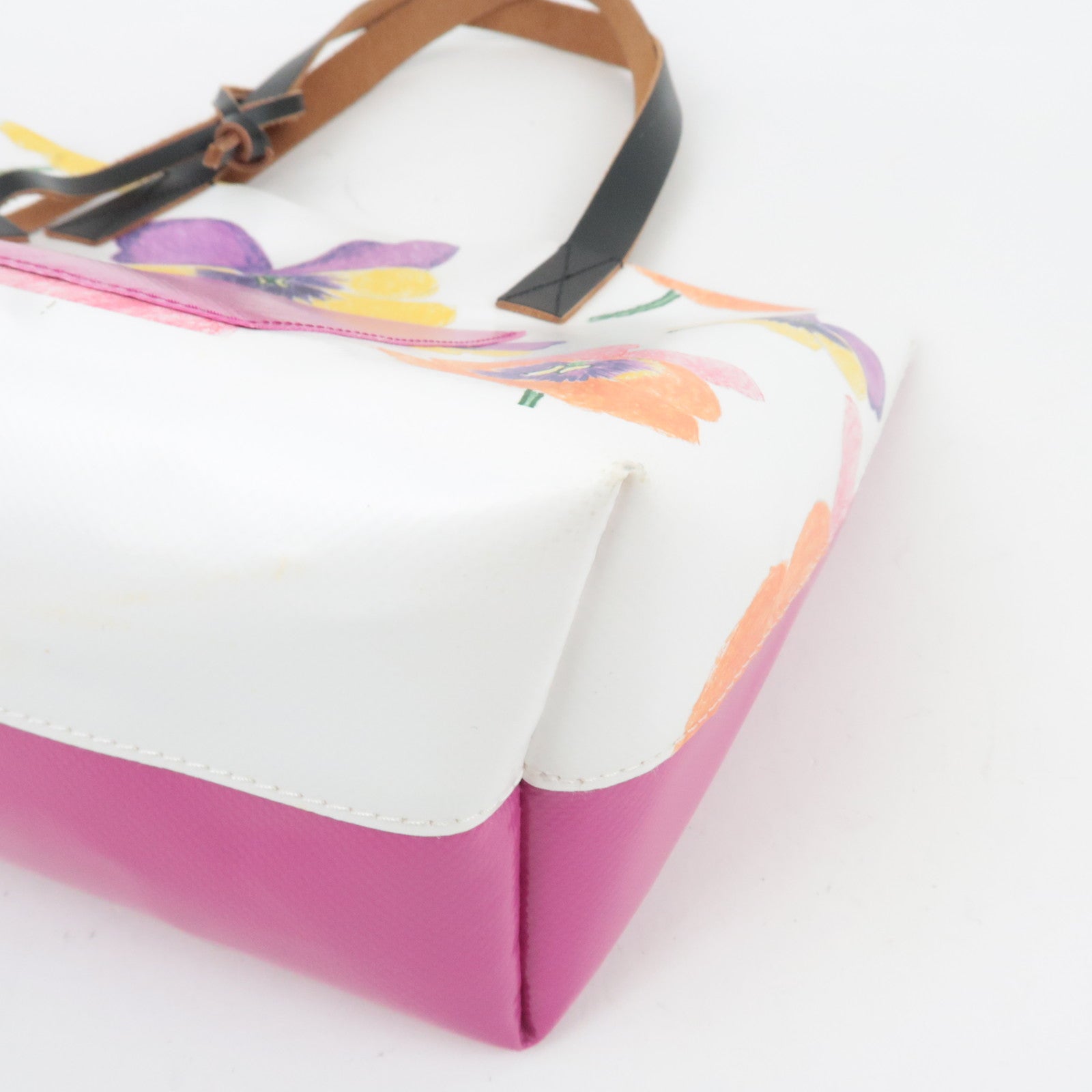 MARNI Flower Print PVC Leather Tote Bag Multicolor