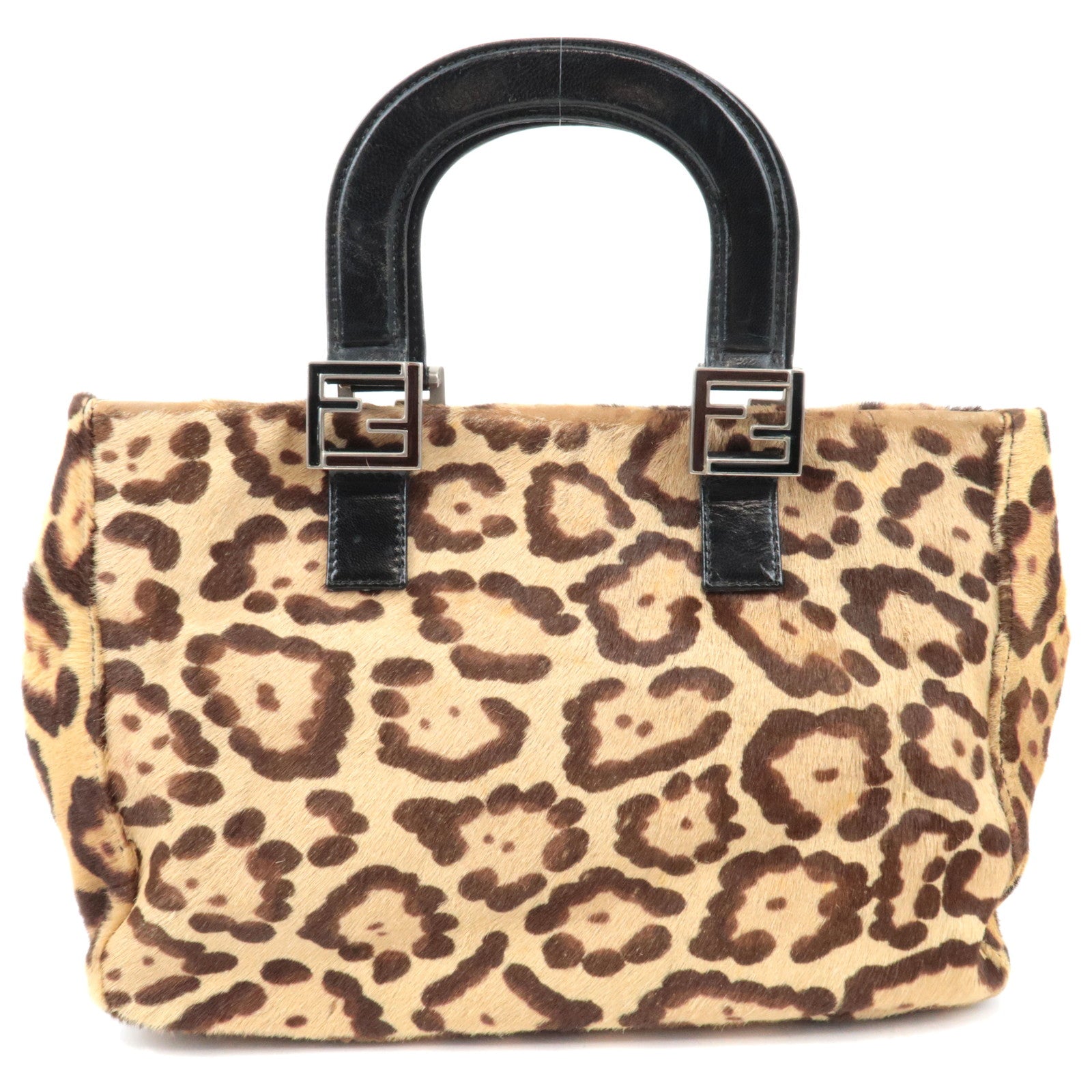 FENDI Leopard Print Calf Leather Handbag 2632983189