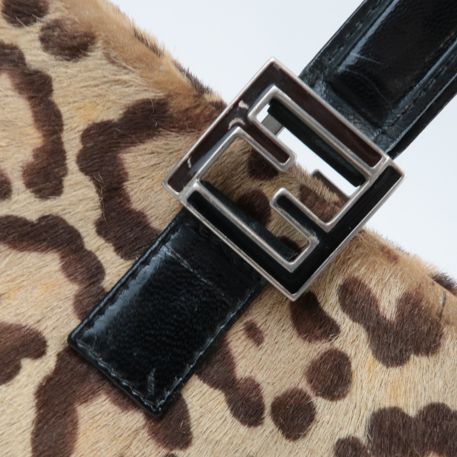 FENDI Leopard Print Calf Leather Handbag 26329