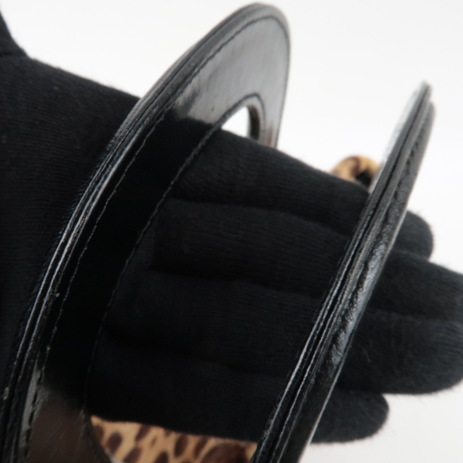 FENDI Leopard Print Calf Leather Handbag 26329