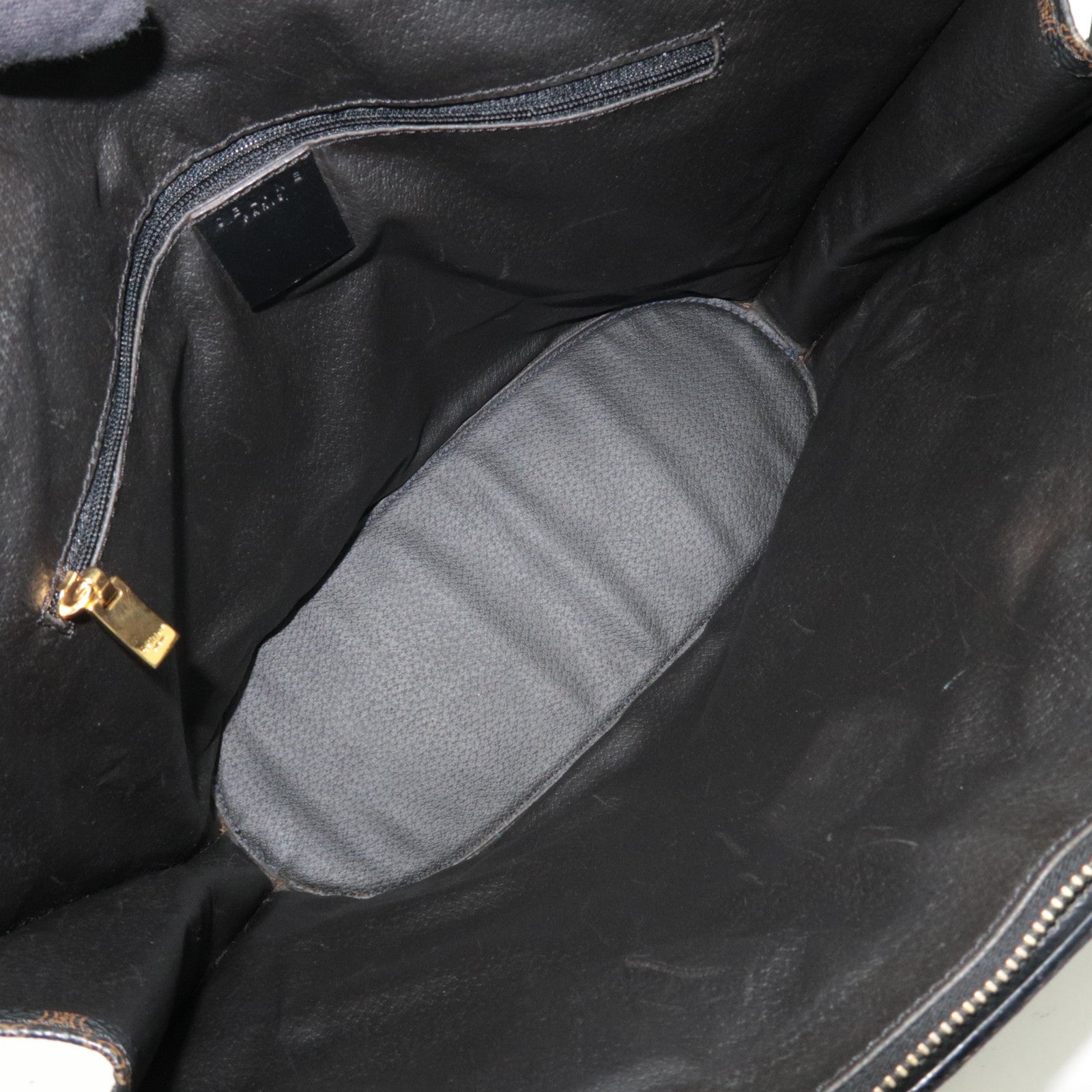 CELINE Macadam Shoulder Tote Bag PVC Leather Black Brown