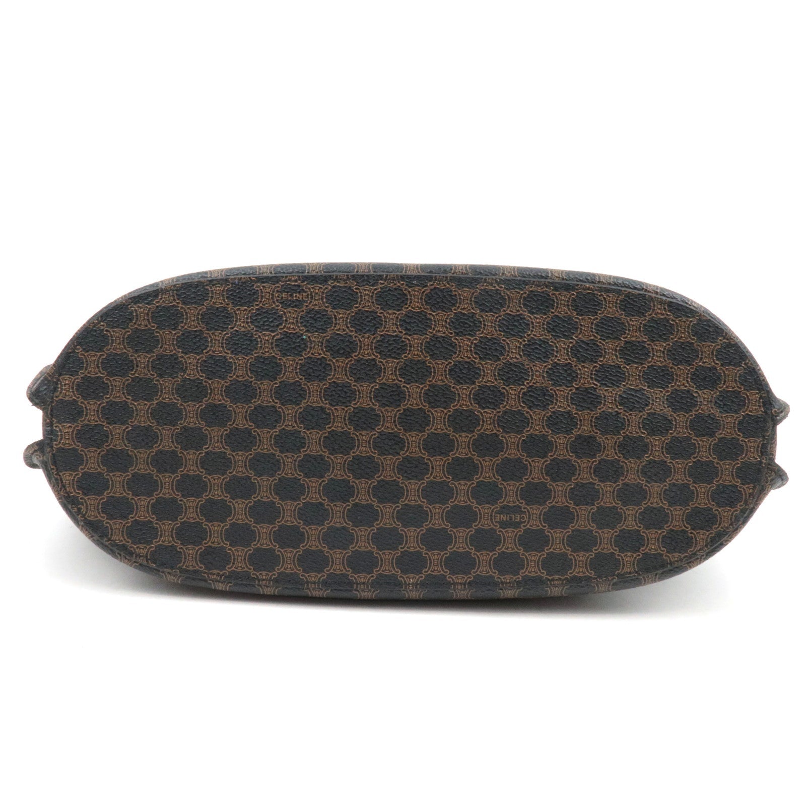 CELINE Macadam Shoulder Tote Bag PVC Leather Black Brown