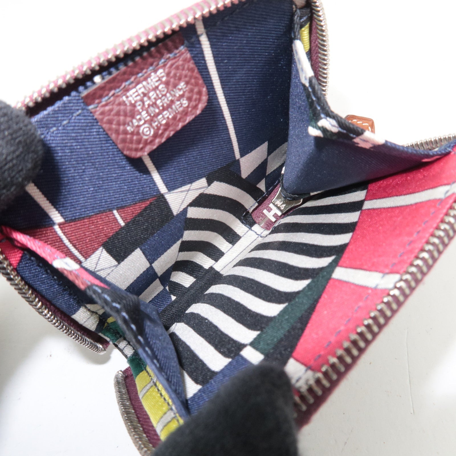 HERMES Azap Compact Mini Silkin Wallet A Stamp (2017) Epsom Bordeaux