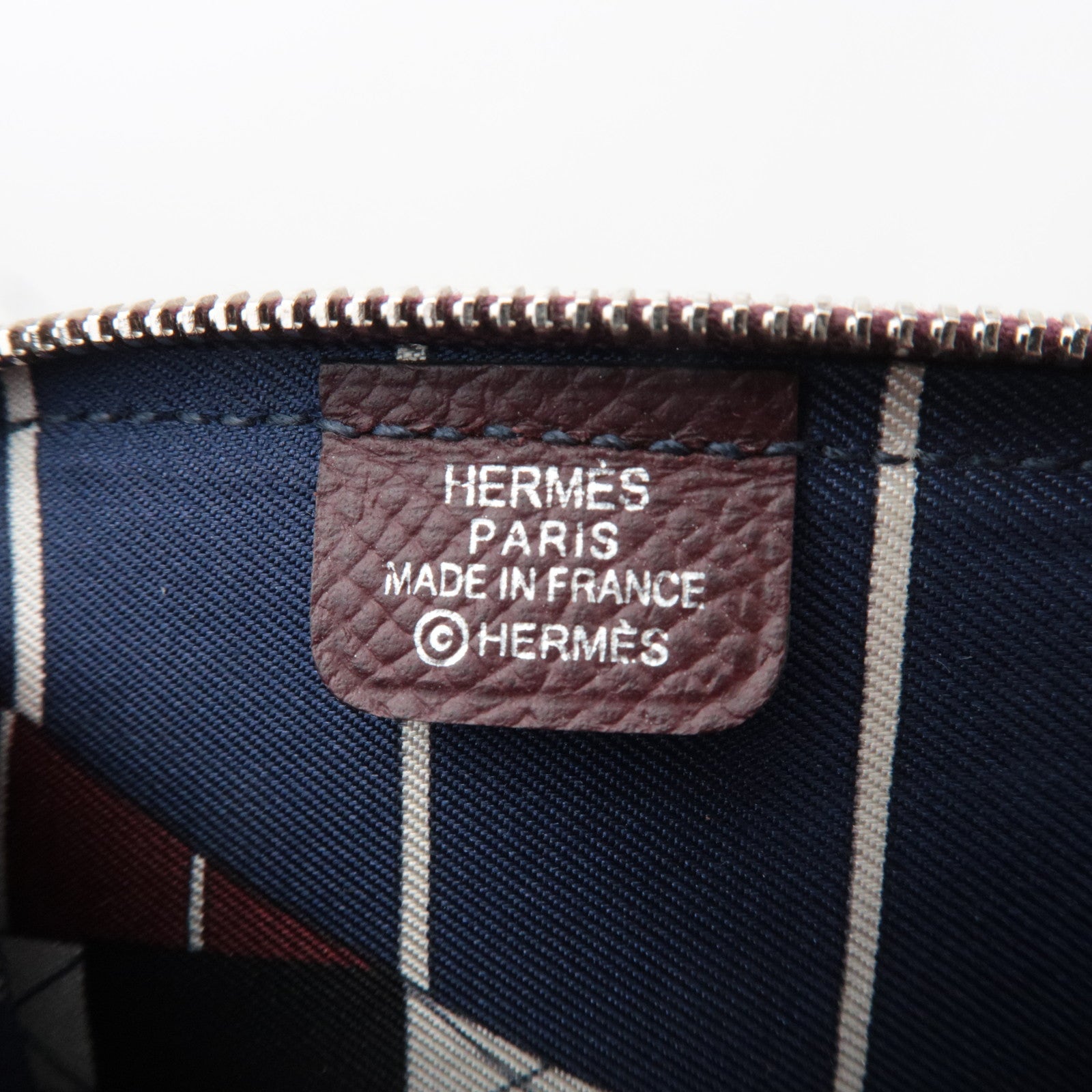 HERMES Azap Compact Mini Silkin Wallet A Stamp (2017) Epsom Bordeaux