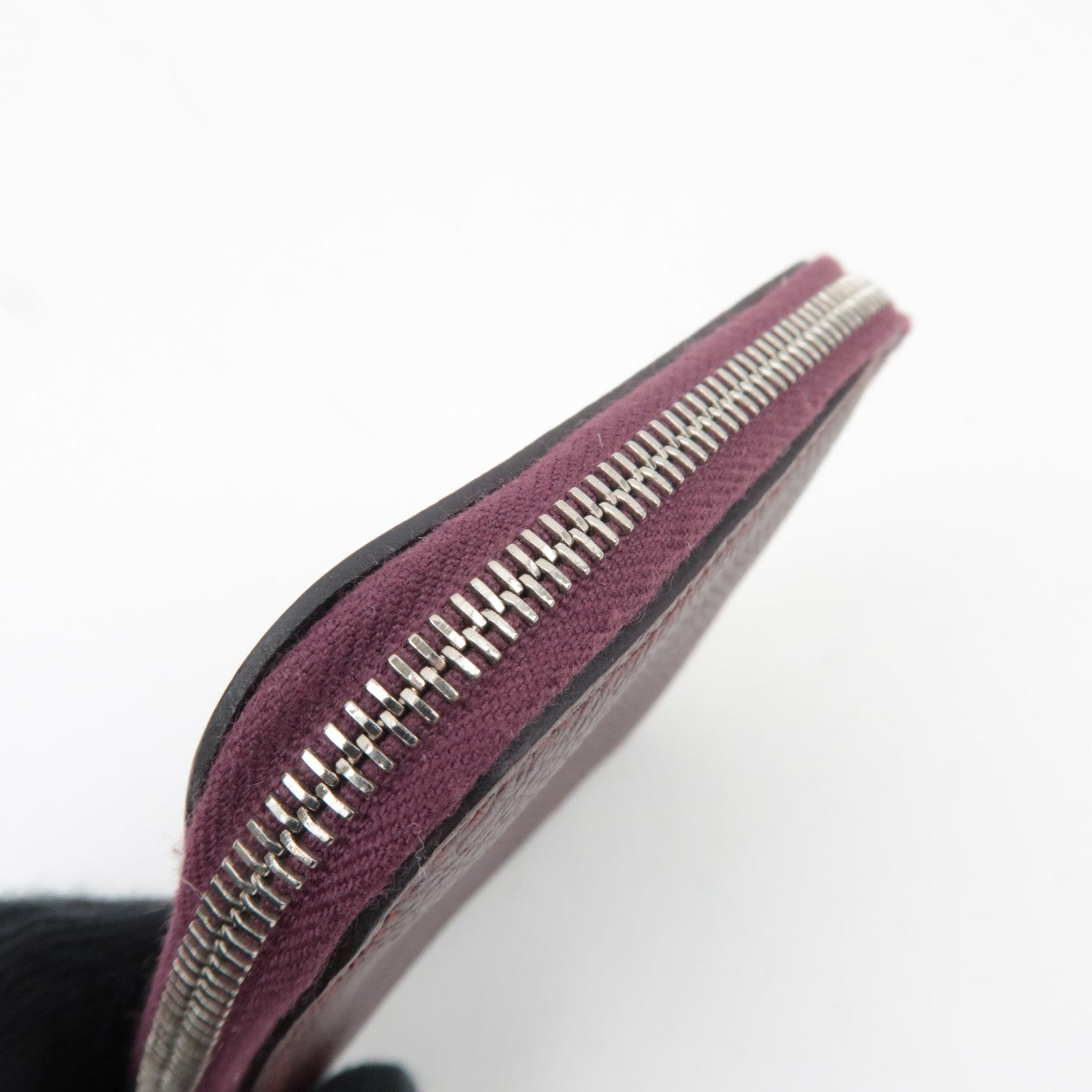 HERMES Azap Compact Mini Silkin Wallet A Stamp (2017) Epsom Bordeaux