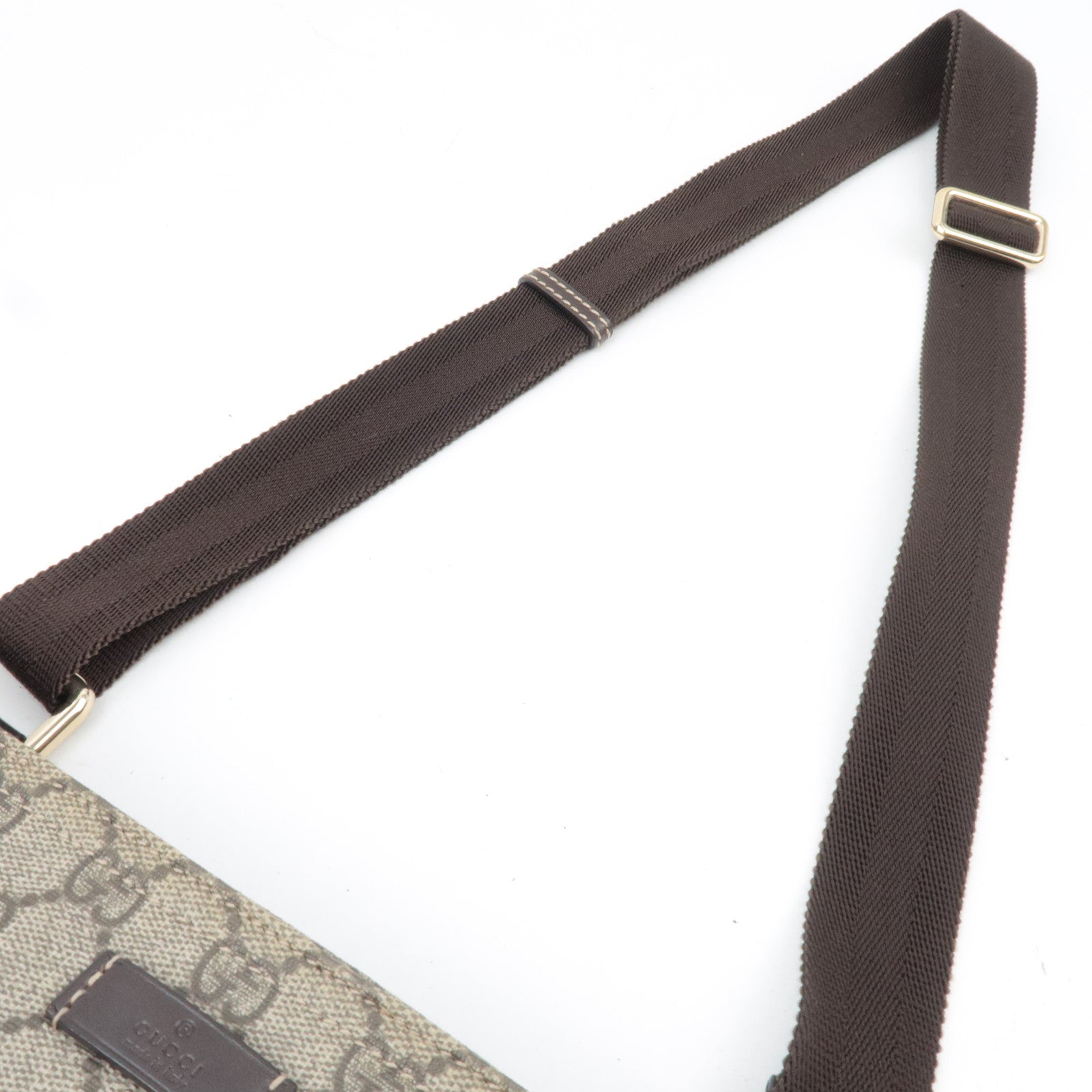 GUCCI Shoulder Bag GG Supreme Leather Beige Brown 295257