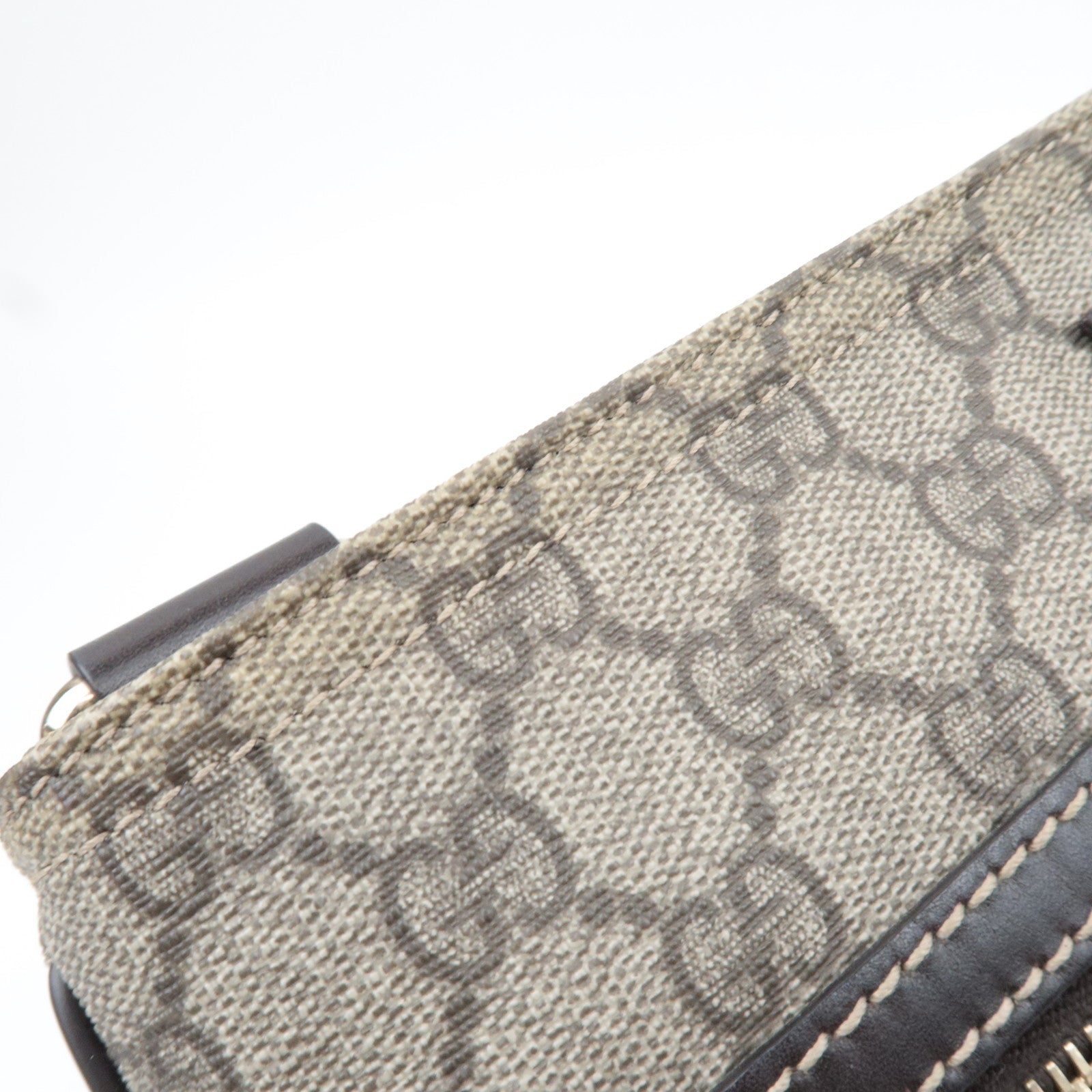 GUCCI Shoulder Bag GG Supreme Leather Beige Brown 295257