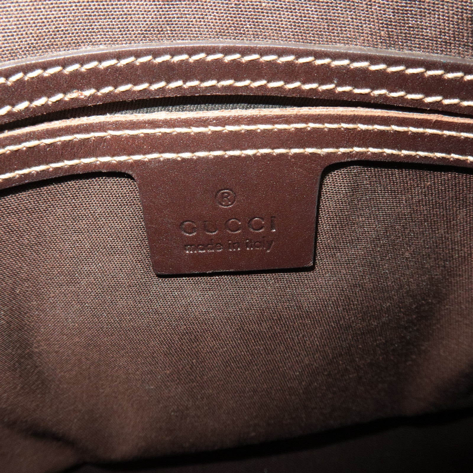 GUCCI Shoulder Bag GG Supreme Leather Beige Brown 295257