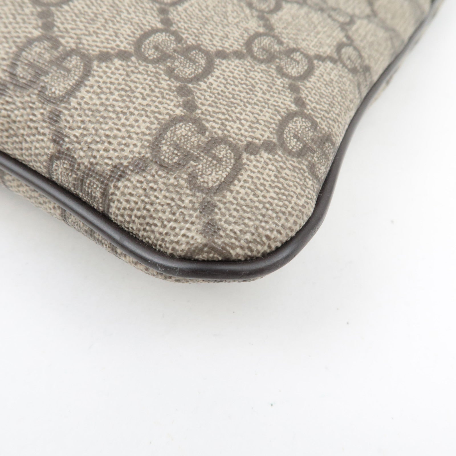 GUCCI Shoulder Bag GG Supreme Leather Beige Brown 295257