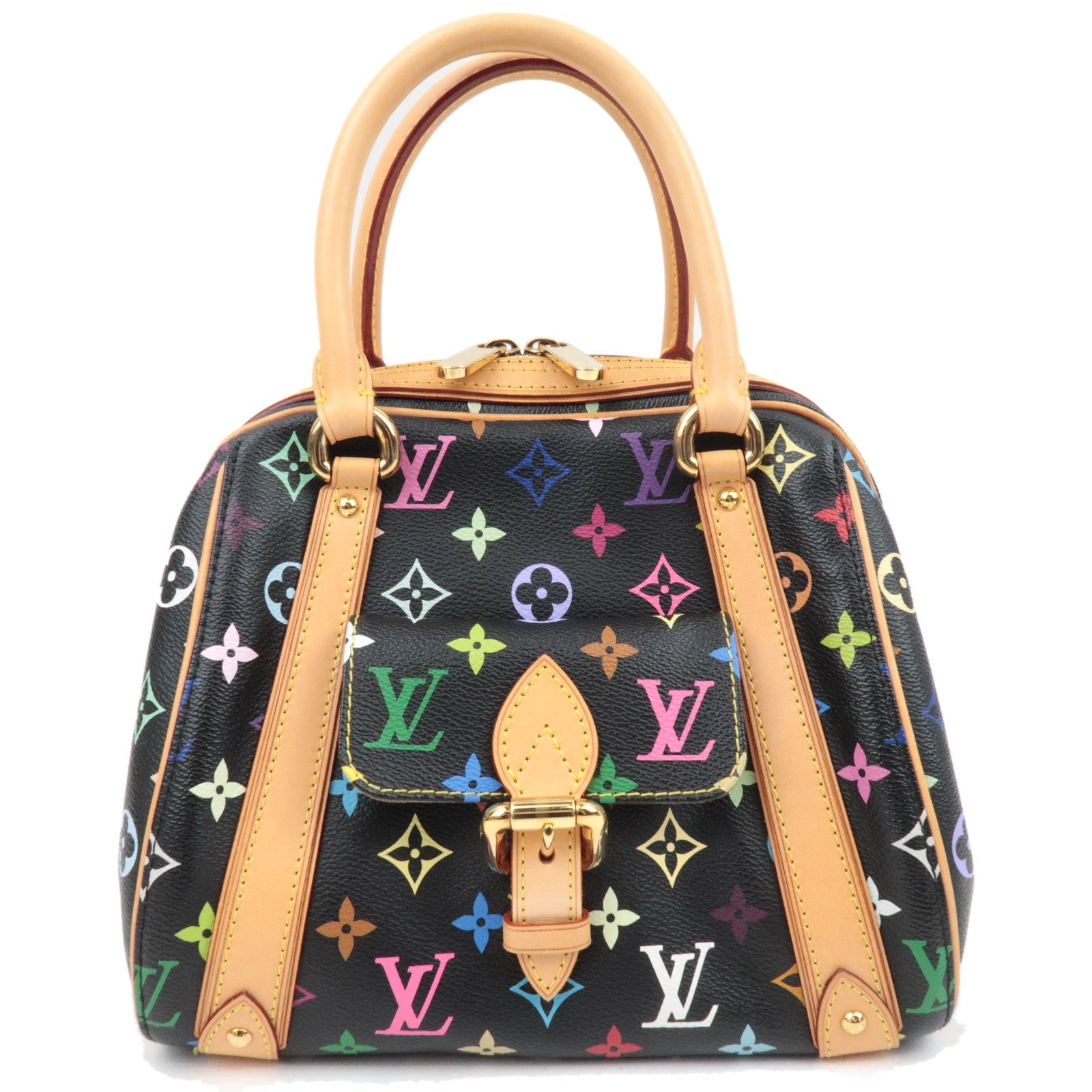 Louis Vuitton Monogram Multicolor Priscilla Leather Handbag Noir M40097 SP1016 *Dust bag83285