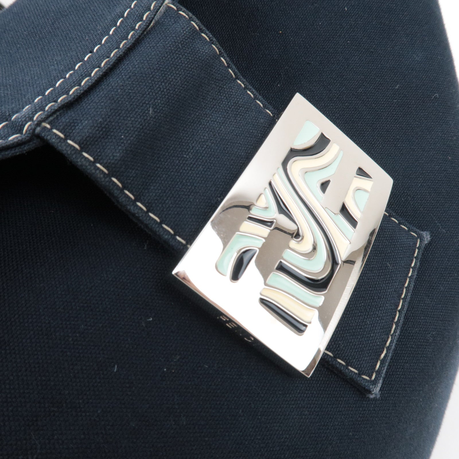 FENDI Canvas Shoulder Bag Navy *Dust bag