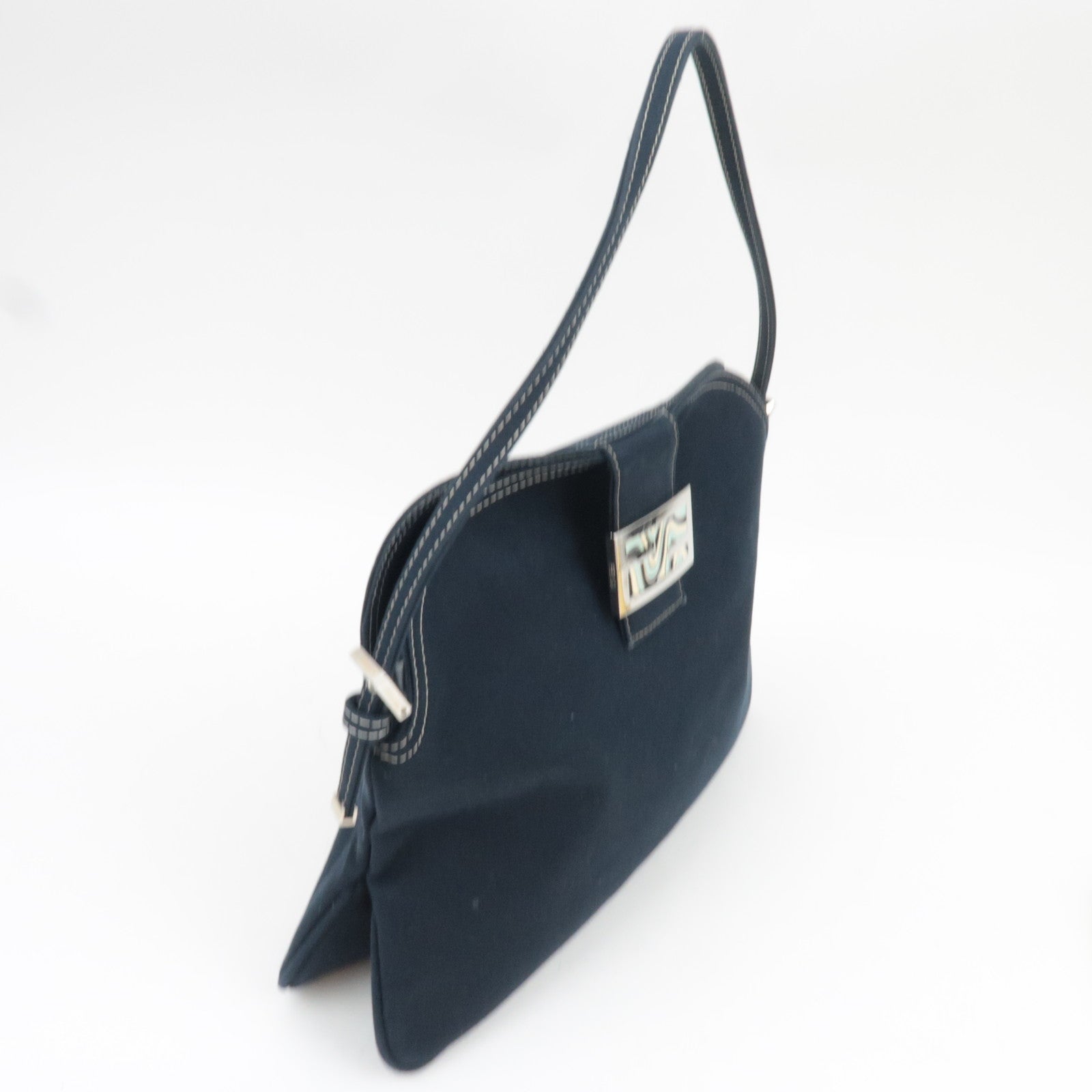 FENDI Canvas Shoulder Bag Navy *Dust bag
