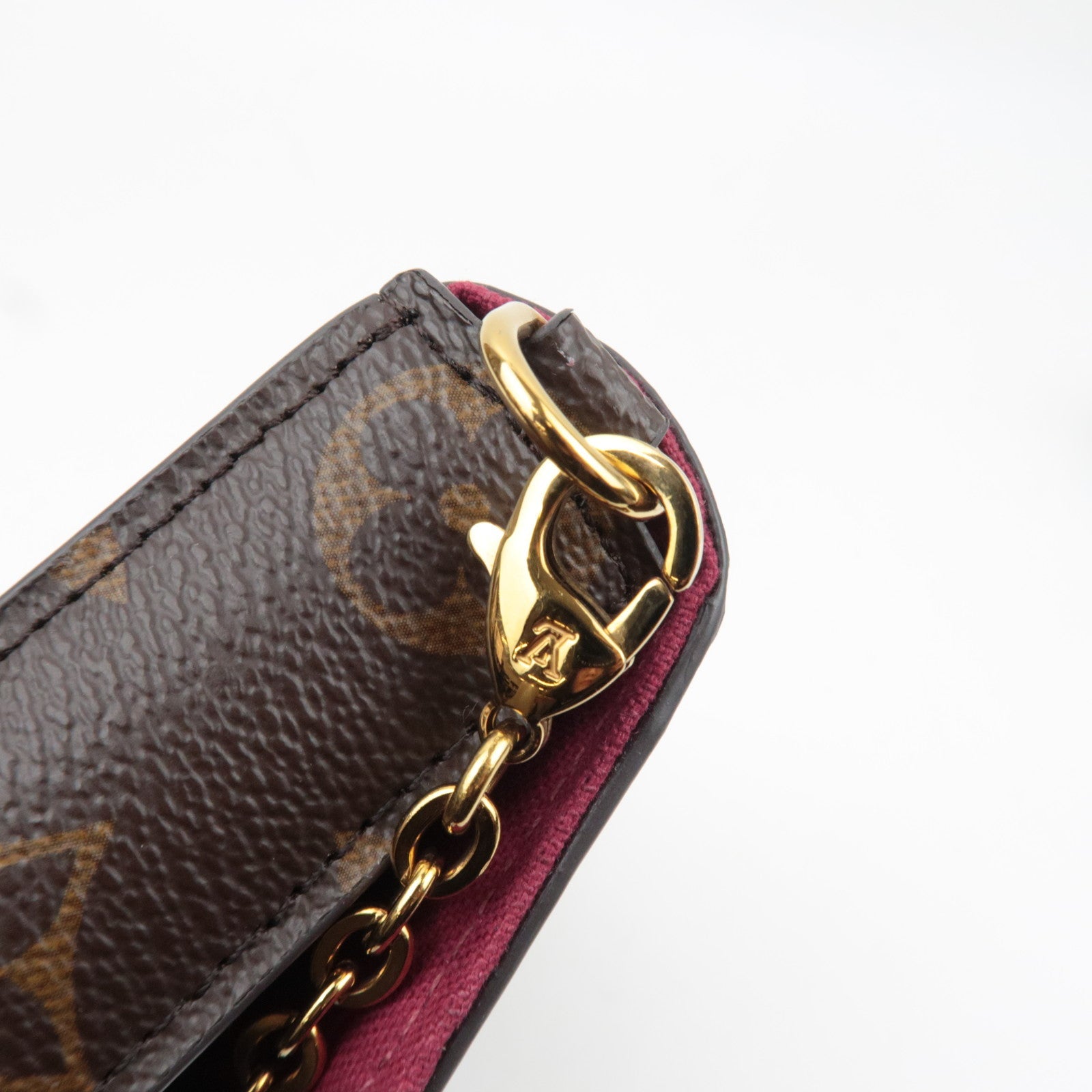 Louis Vuitton Monogram Pochette Felicie Shoulder Bag Fuchsia M81896 MI1107 *Pouch