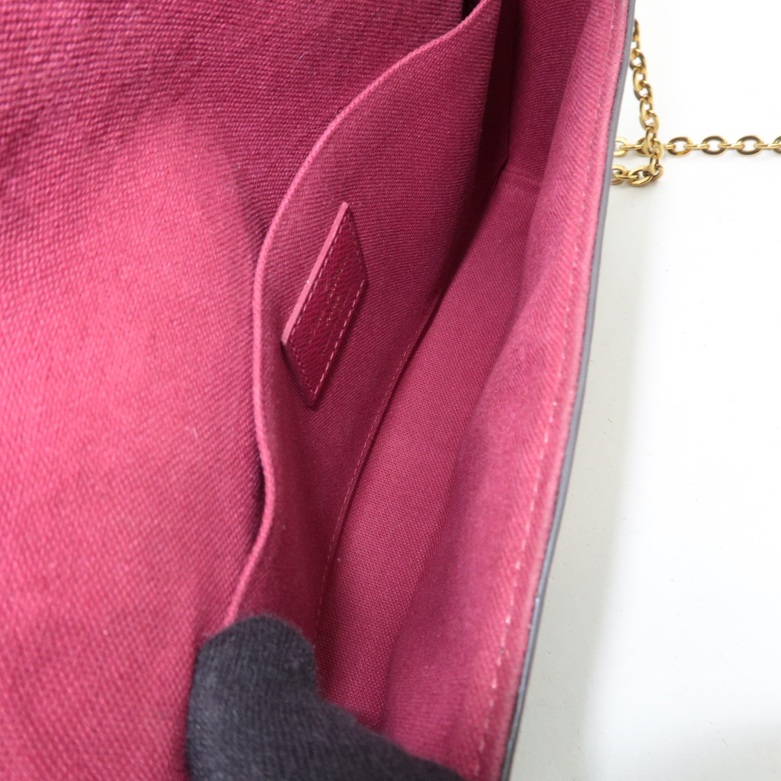 Louis Vuitton Monogram Pochette Felicie Shoulder Bag Fuchsia M81896 MI1107 *Pouch