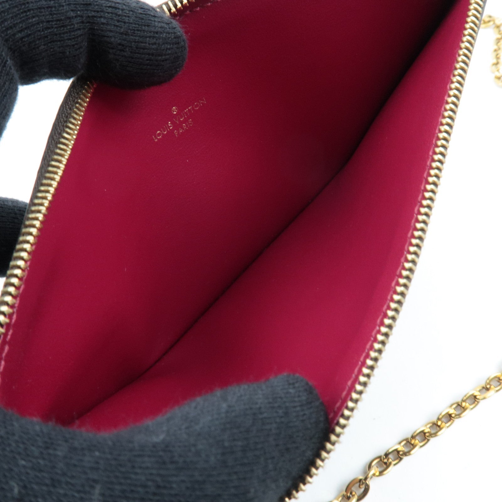 Louis Vuitton Monogram Pochette Felicie Shoulder Bag Fuchsia M81896 MI1107 *Pouch