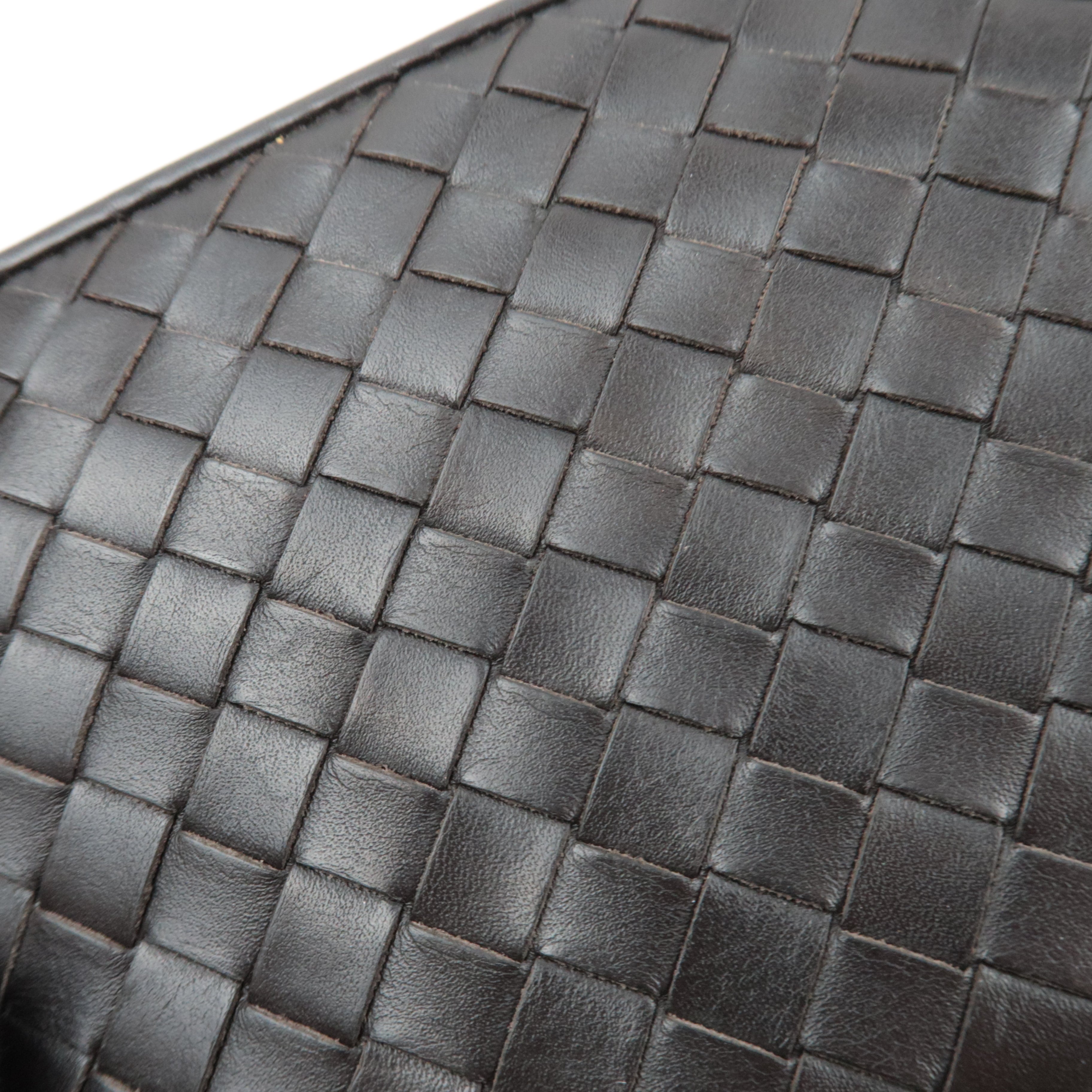 BOTTEGA VENETA Intrecciato Leather Round Zipper Long Wallet Dark Brown *Box