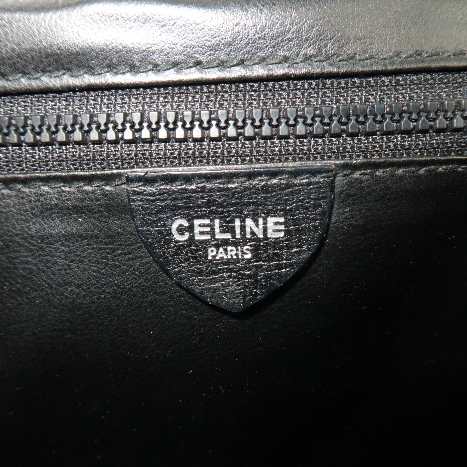 CELINE Shoulder Bag Leather Black