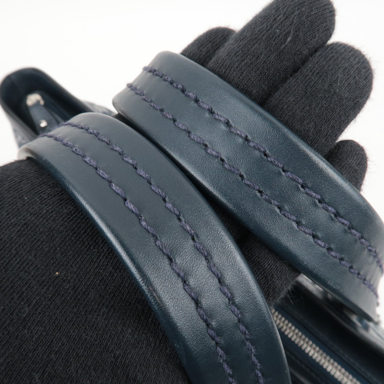 Christian Dior Trotter Tote Bag Canvas Leather Navy *Dust Bag, G Card