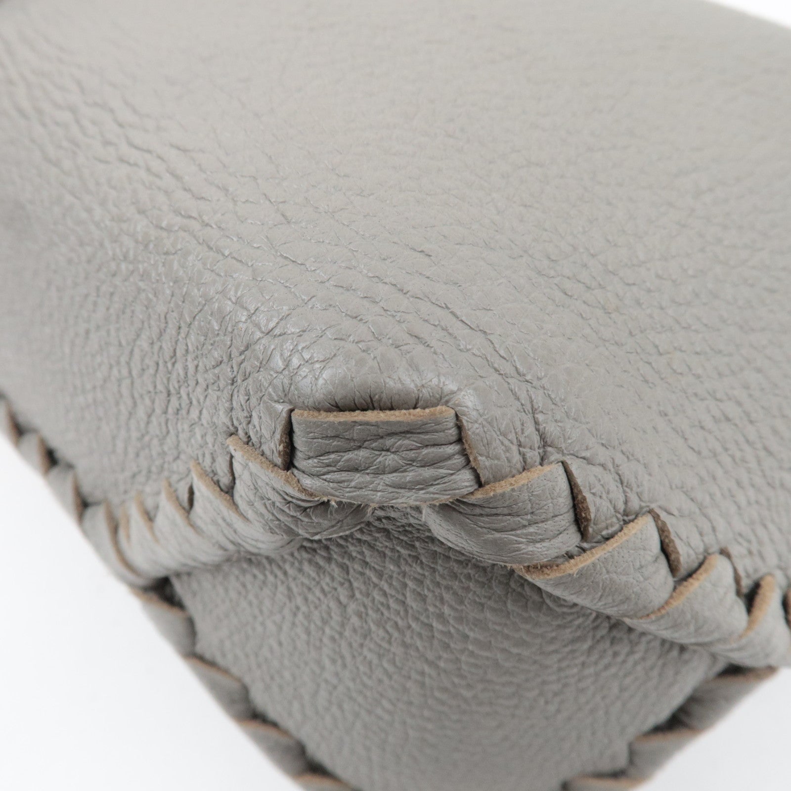 BOTTEGA VENETA Intrecciato Leather Shoulder Bag Gray