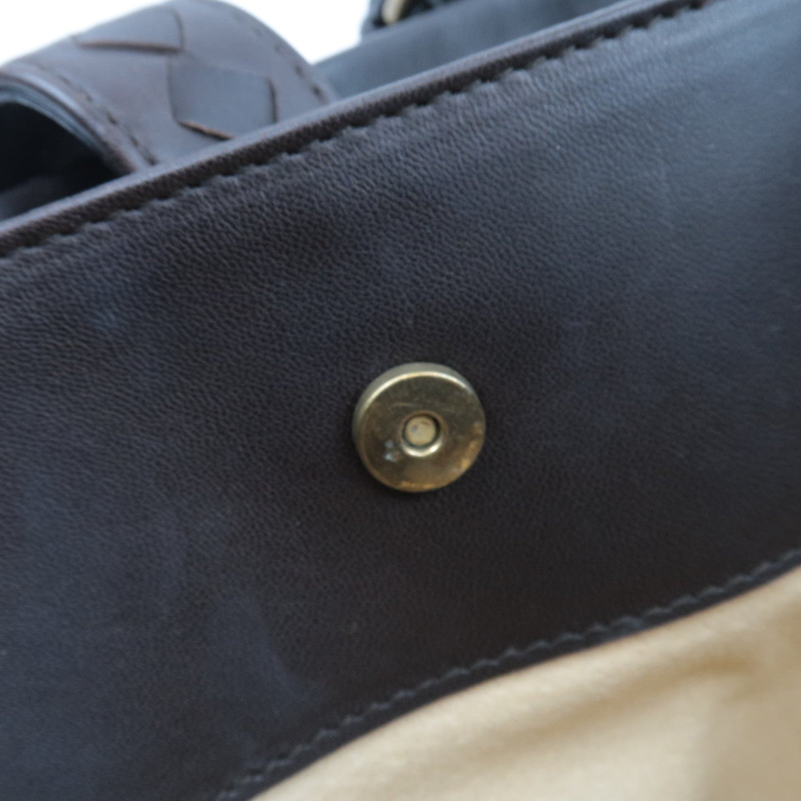 BOTTEGA VENETA Intrecciato Roma Bag Leather Handbag Brown 171265 *Keys, Dust bag