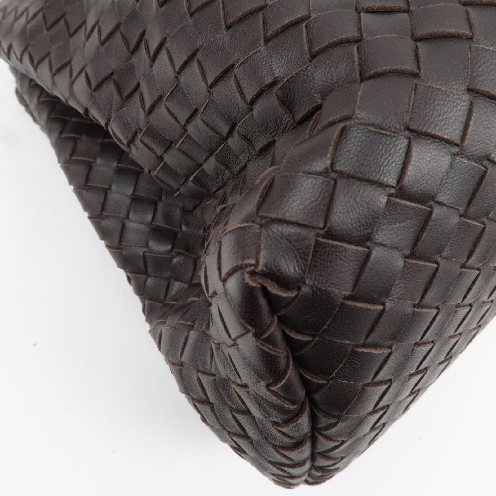 BOTTEGA VENETA Intrecciato Roma Bag Leather Handbag Brown 171265 *Keys, Dust bag