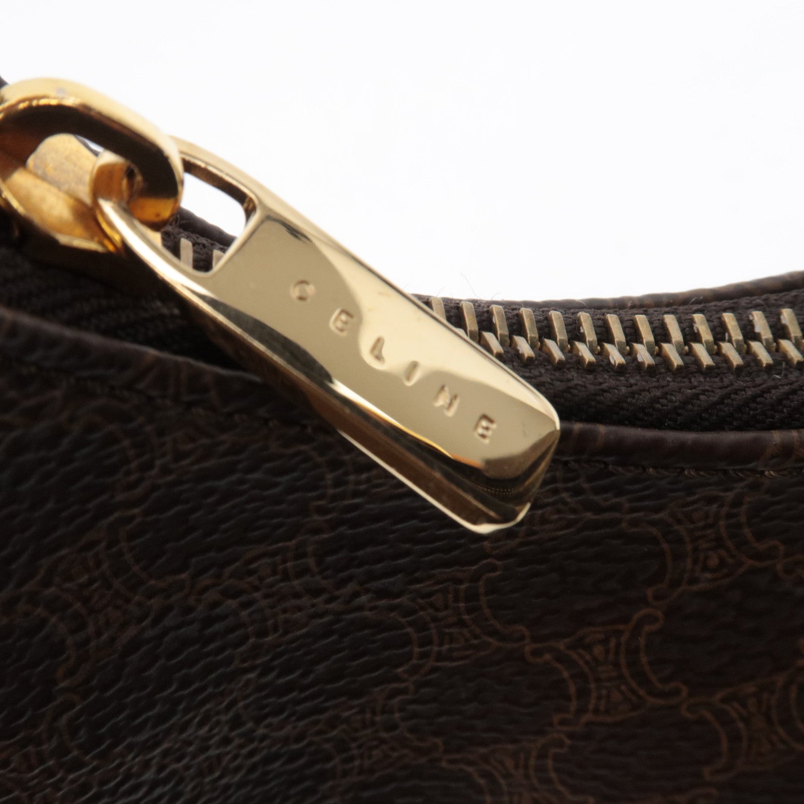 CELINE Macadam PVC Leather Shoulder Bag Brown