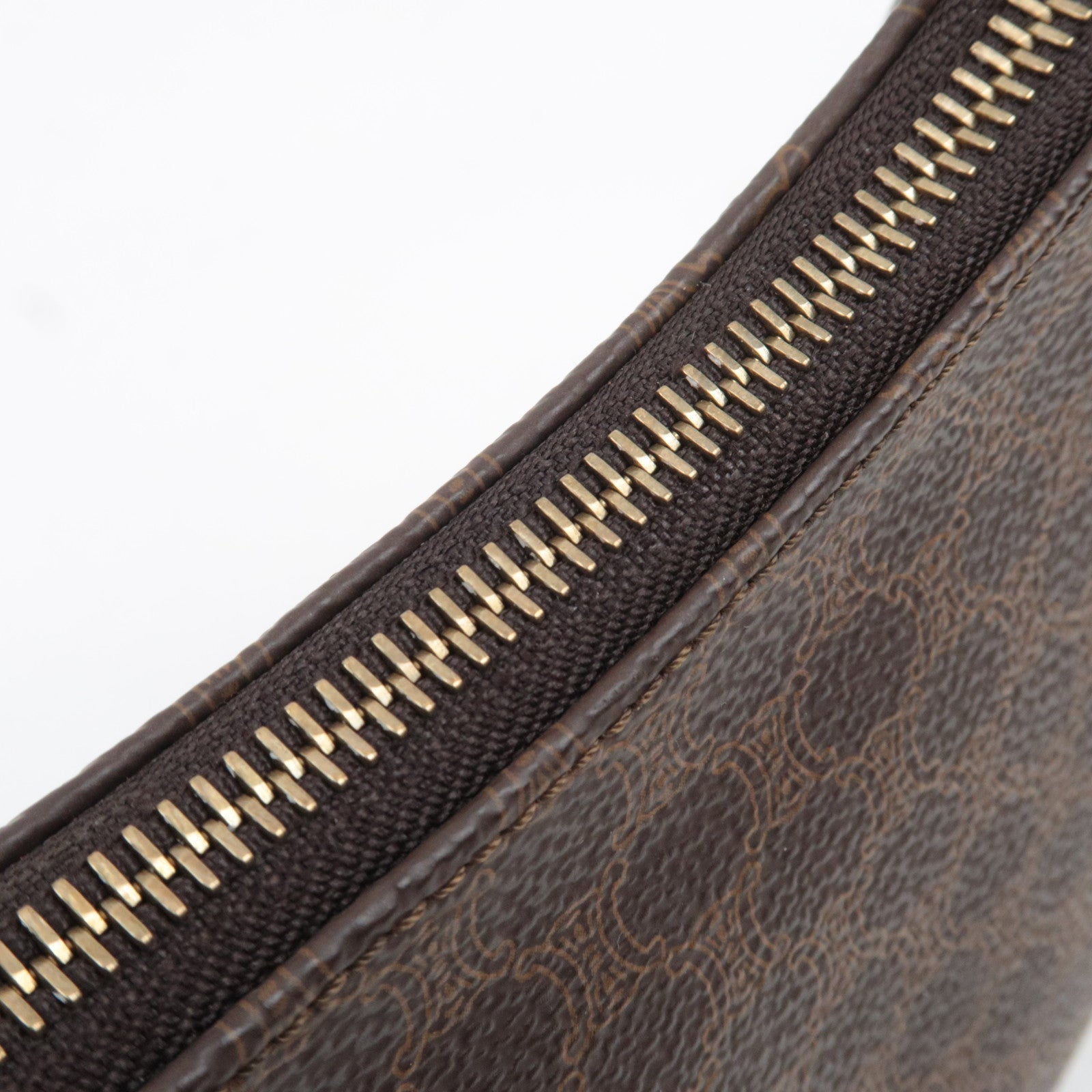 CELINE Macadam PVC Leather Shoulder Bag Brown