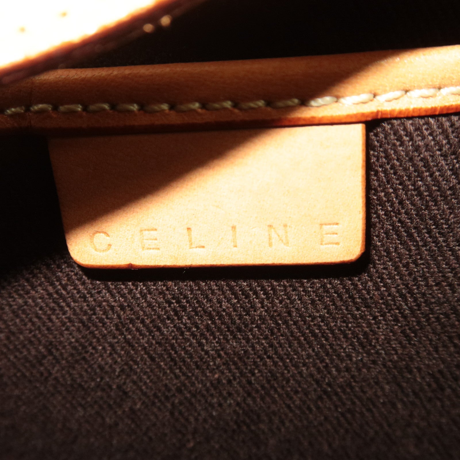 CELINE Macadam PVC Leather Shoulder Bag Brown