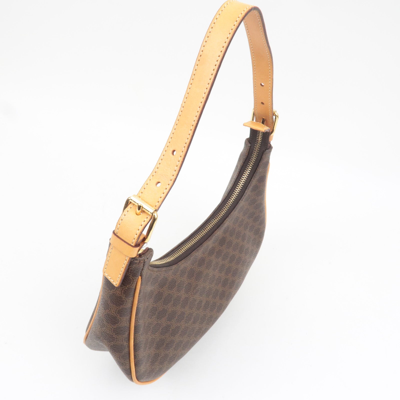 CELINE Macadam PVC Leather Shoulder Bag Brown