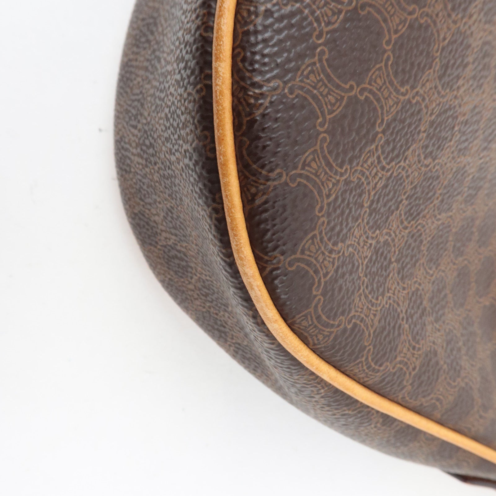 CELINE Macadam PVC Leather Shoulder Bag Brown