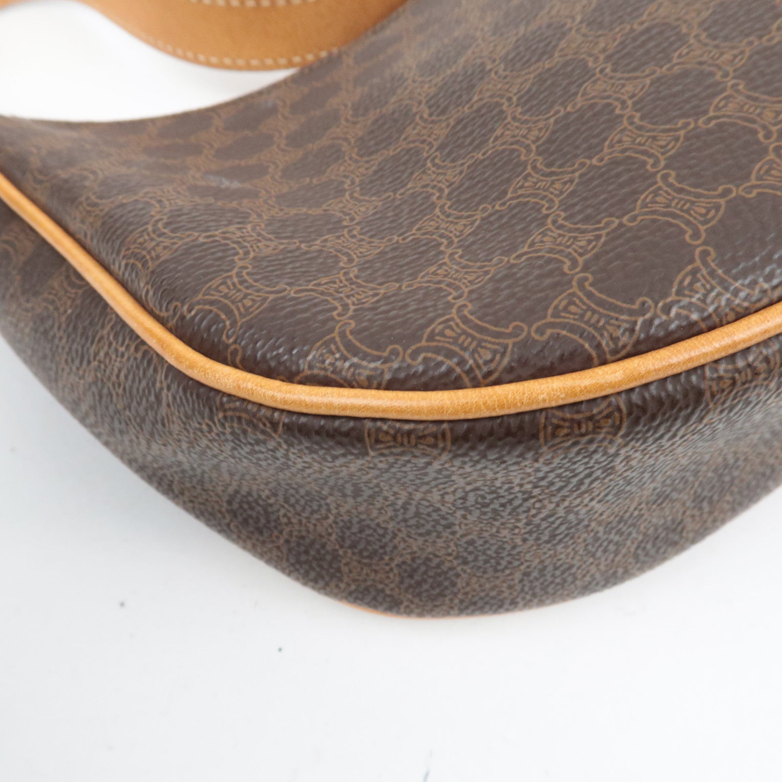 CELINE Macadam PVC Leather Shoulder Bag Brown