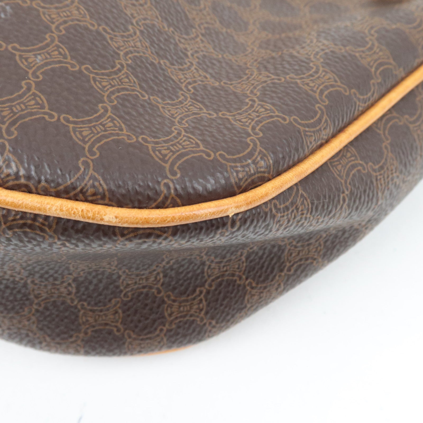 CELINE Macadam PVC Leather Shoulder Bag Brown