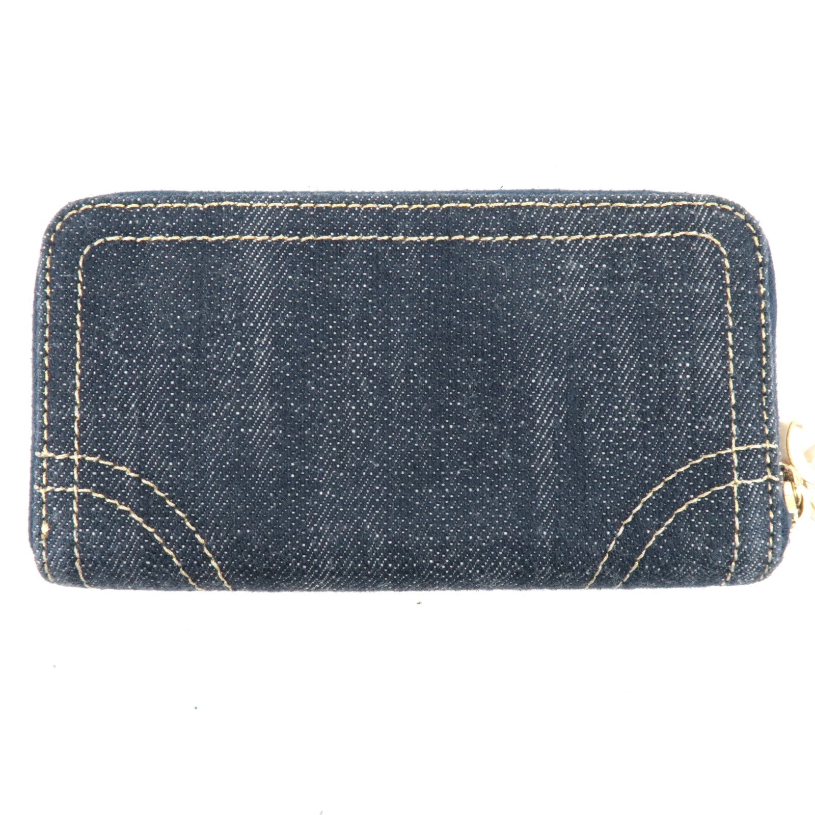 CHANEL Coco Mark Coin Case Wallet Denim Navy 10557674