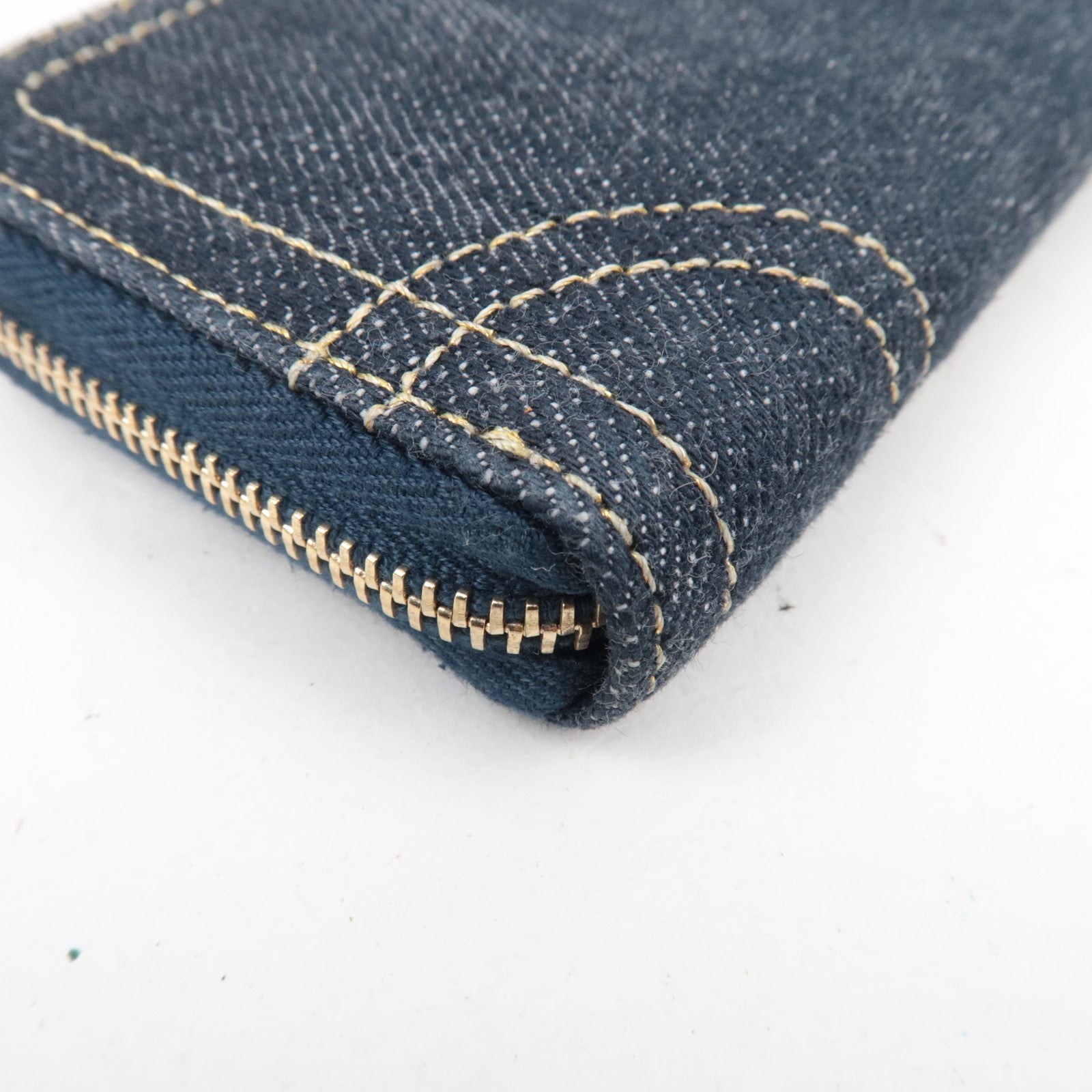 CHANEL Coco Mark Coin Case Wallet Denim Navy 10557674