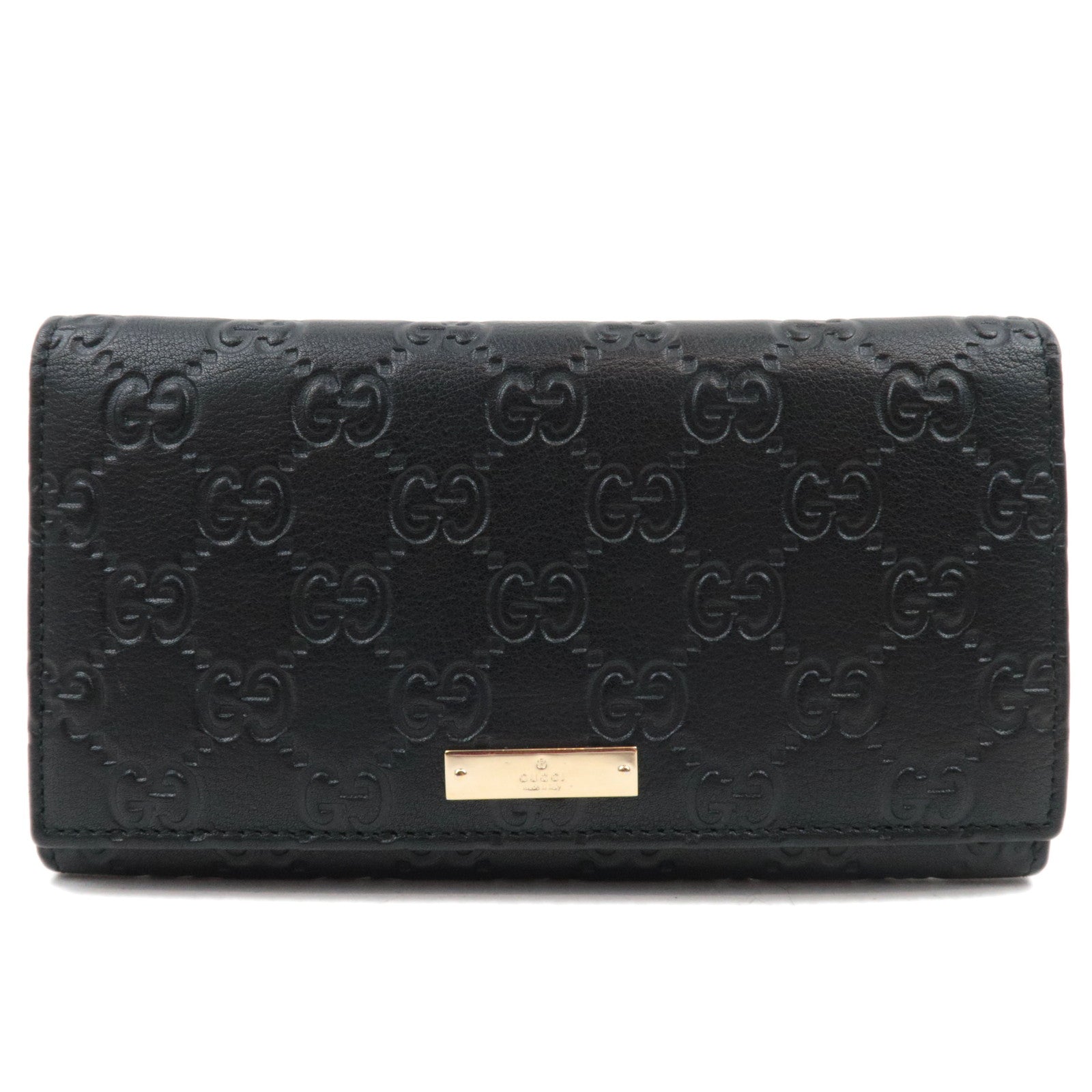 GUCCI Guccissima Bifold Long Wallet Leather Black 244946 *Box83487
