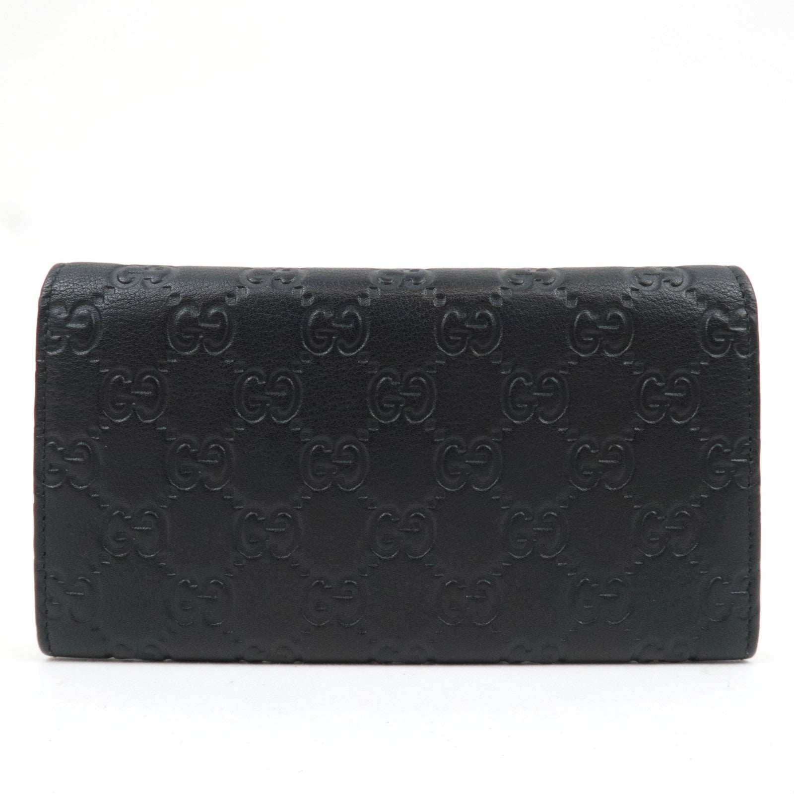 GUCCI Guccissima Bifold Long Wallet Leather Black 244946 *Box