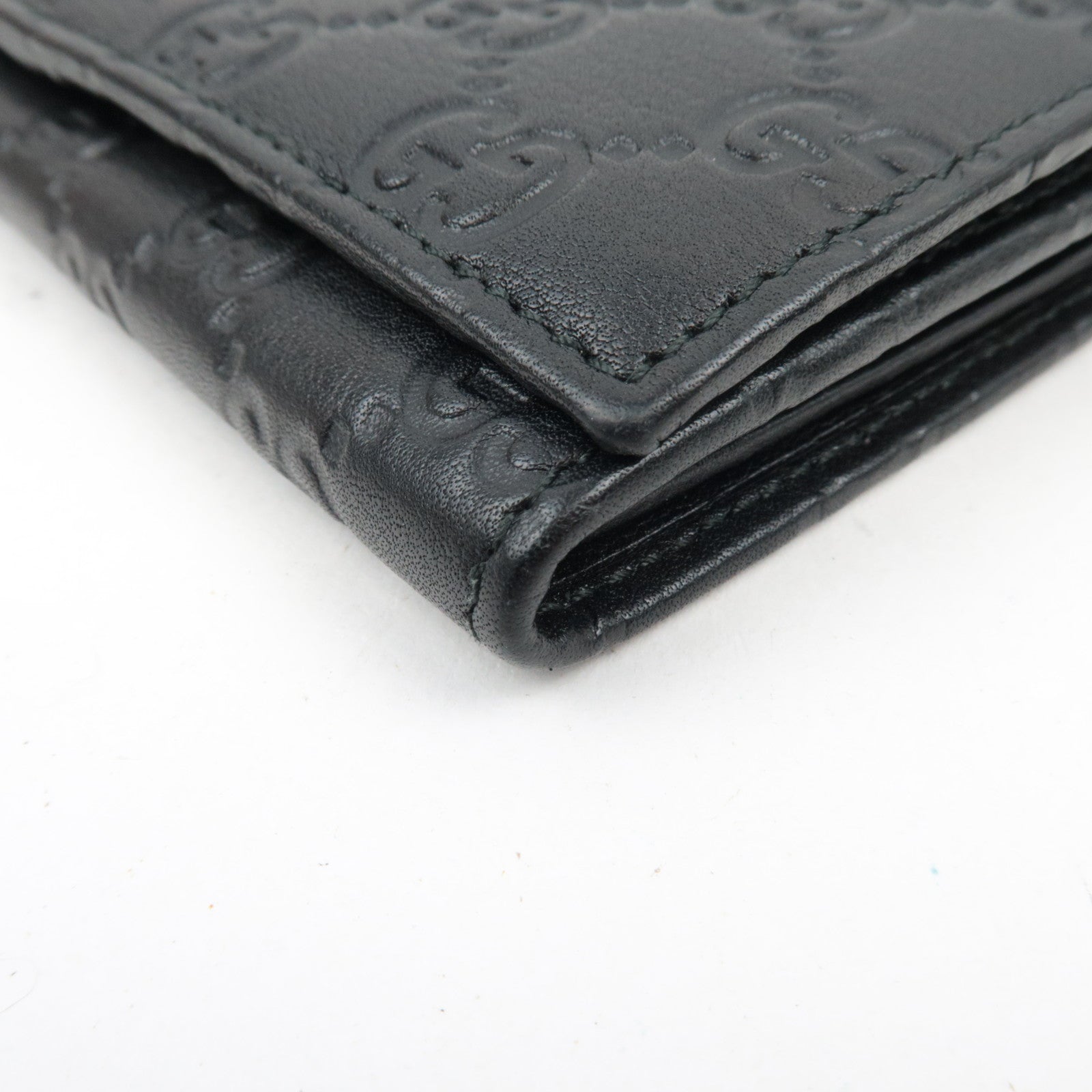 GUCCI Guccissima Bifold Long Wallet Leather Black 244946 *Box