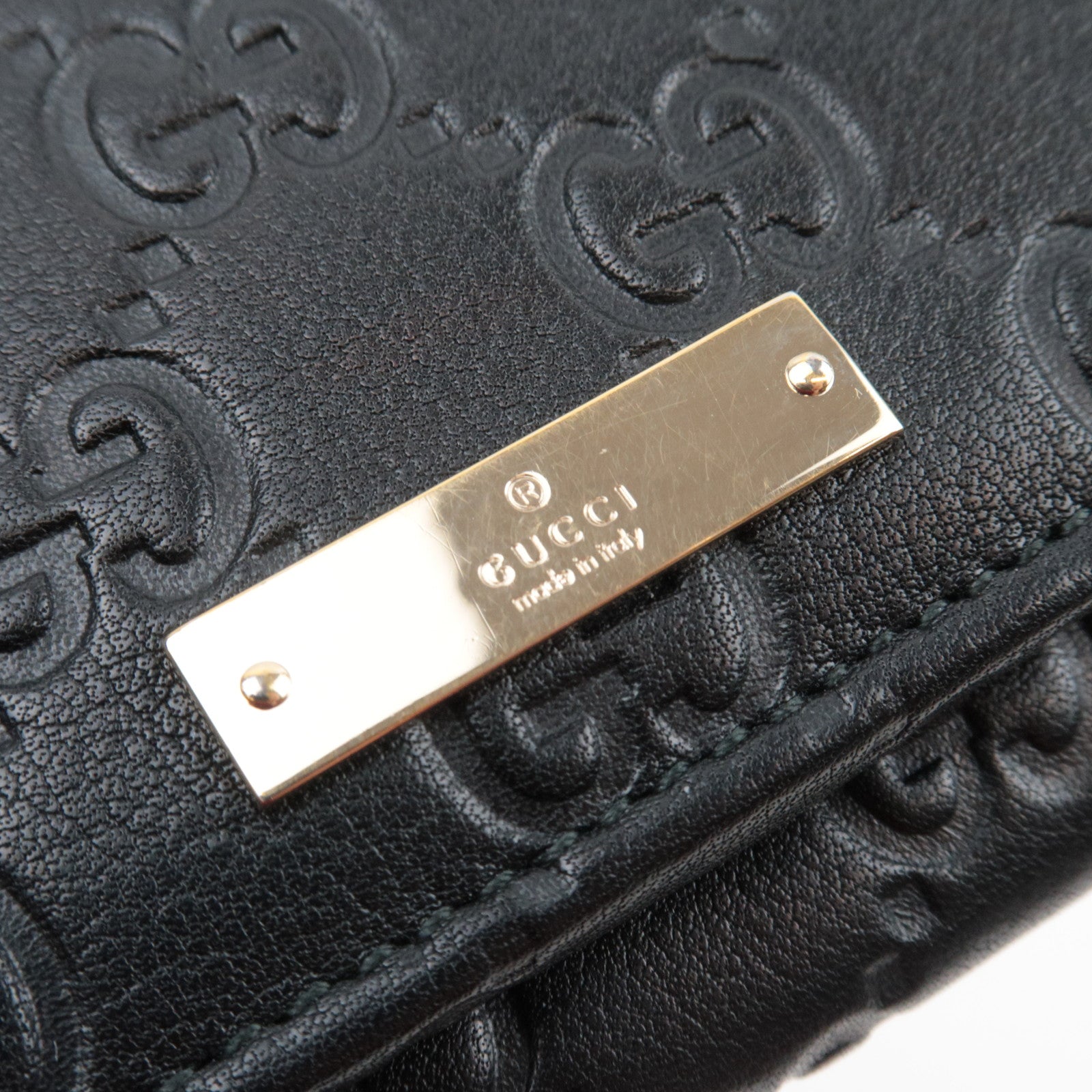 GUCCI Guccissima Bifold Long Wallet Leather Black 244946 *Box