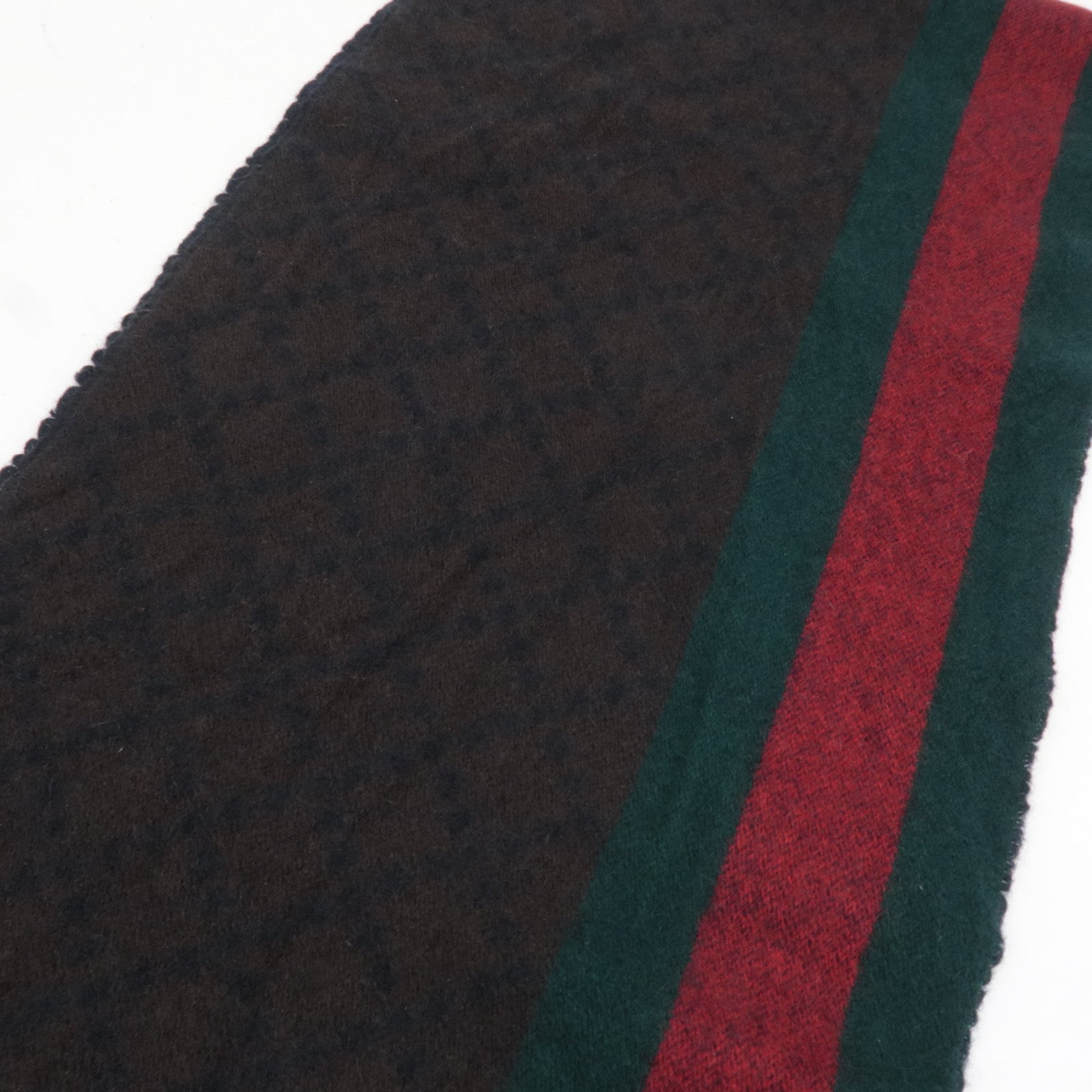 GUCCI Sherry Scarf 75% Wool 25% Angora Brown 333019