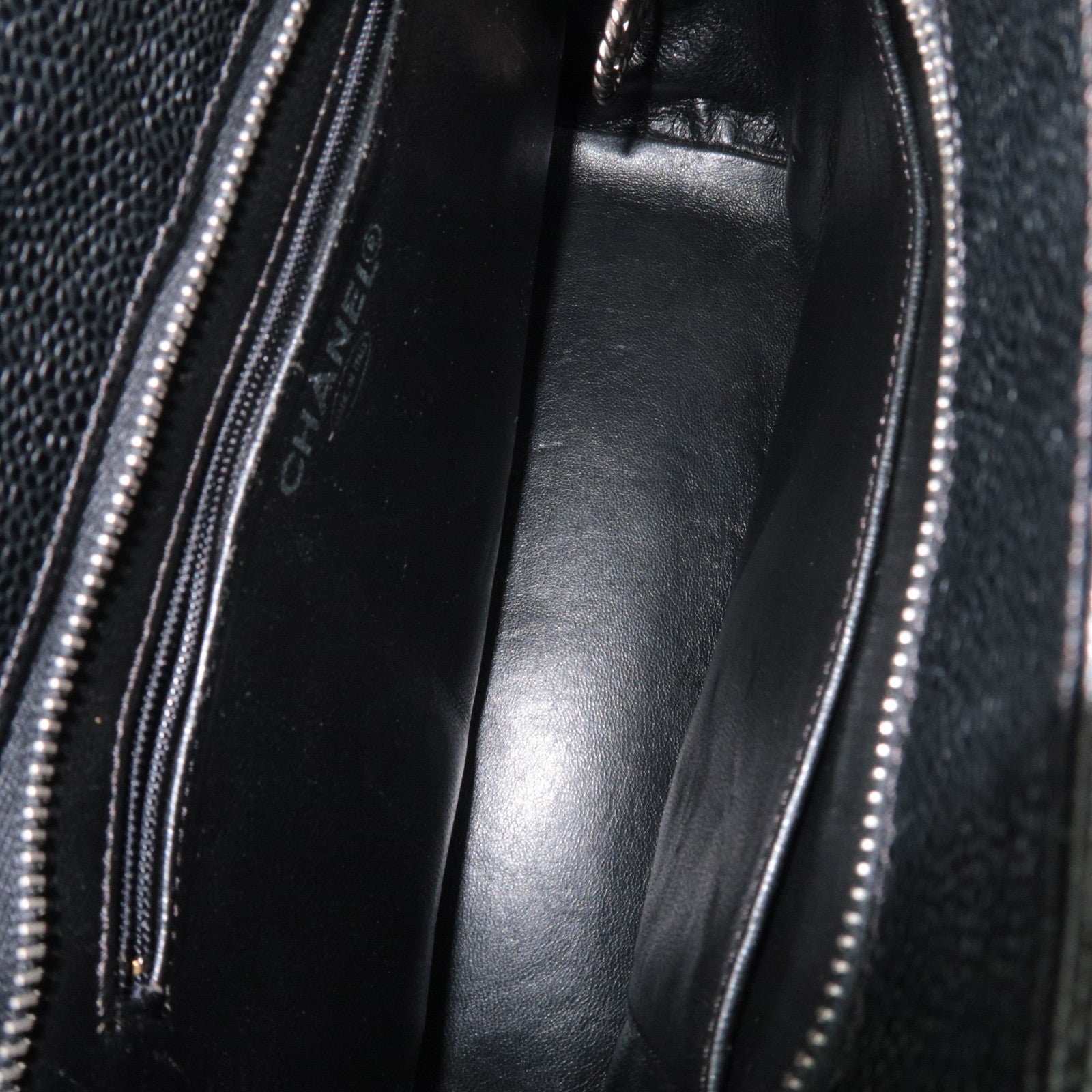 CHANEL Medallion Tote Bag Caviarskin Black Silver HDW A01804 6194866