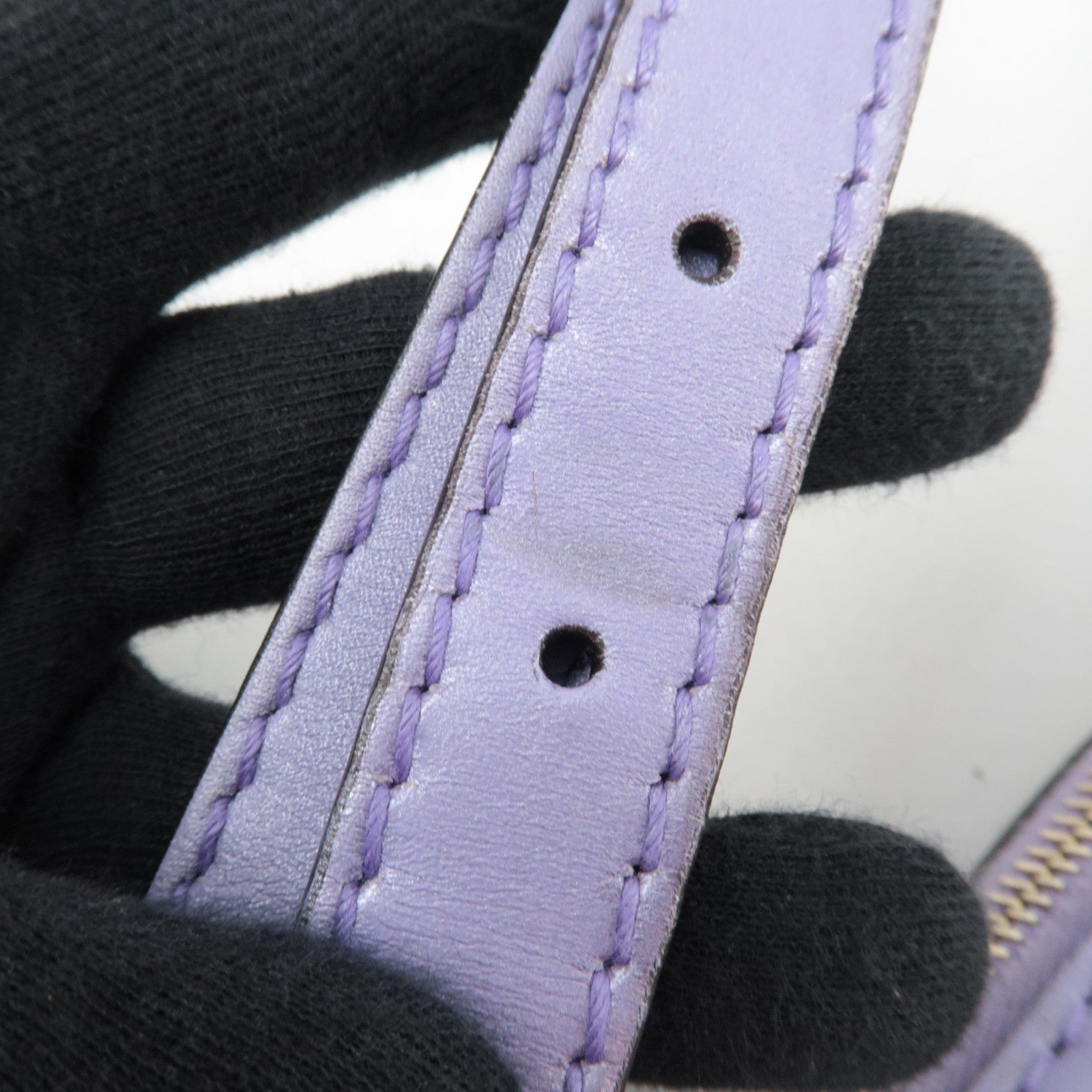 GUCCI Lovely GG Canvas Leather Shoulder Bag Beige Purple 257072