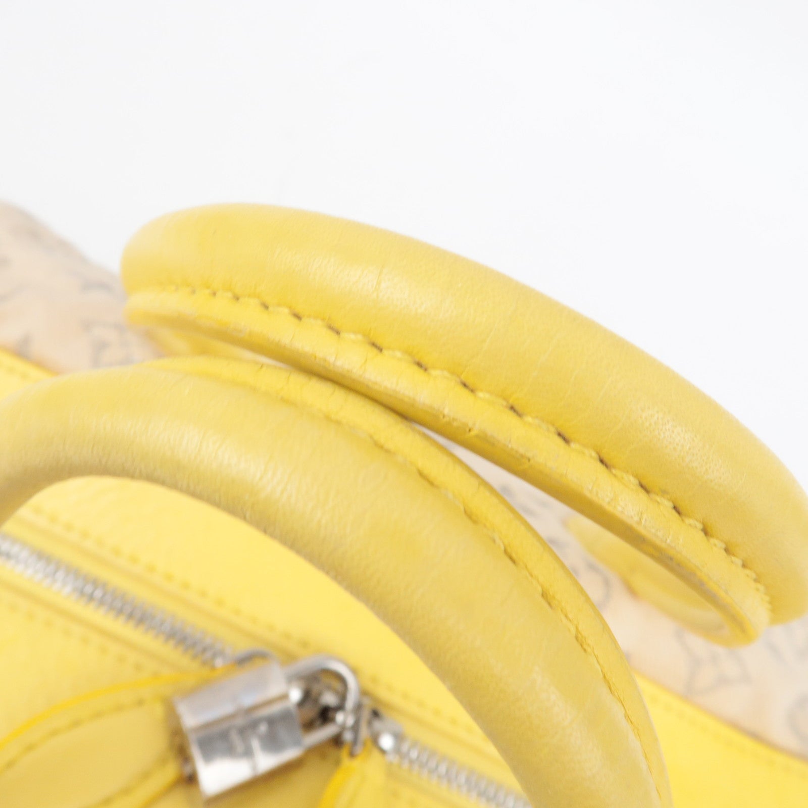 Louis Vuitton Monogram Denim Speedy Round Handbag Jaune M40709 AR0122 *Strap, Key Lock, Clochette