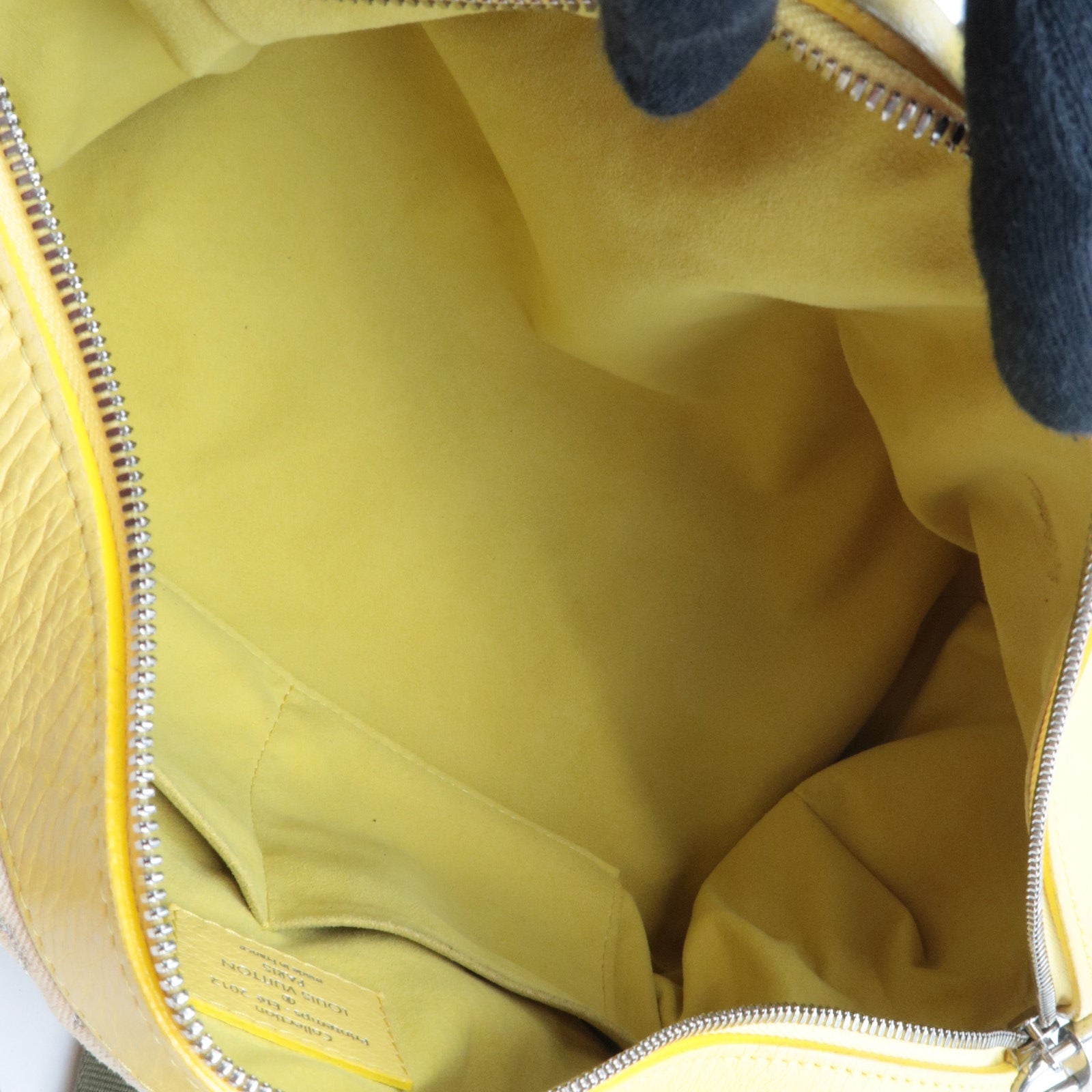 Louis Vuitton Monogram Denim Speedy Round Handbag Jaune M40709 AR0122 *Strap, Key Lock, Clochette