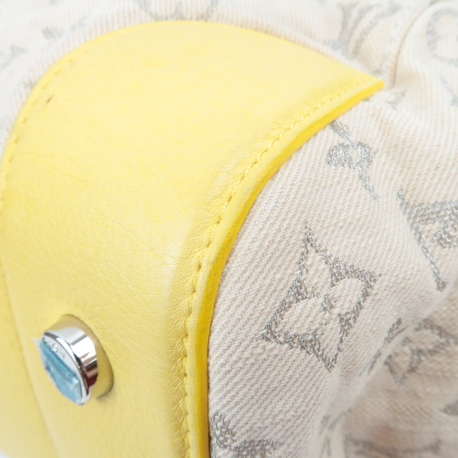 Louis Vuitton Monogram Denim Speedy Round Handbag Jaune M40709 AR0122 *Strap, Key Lock, Clochette