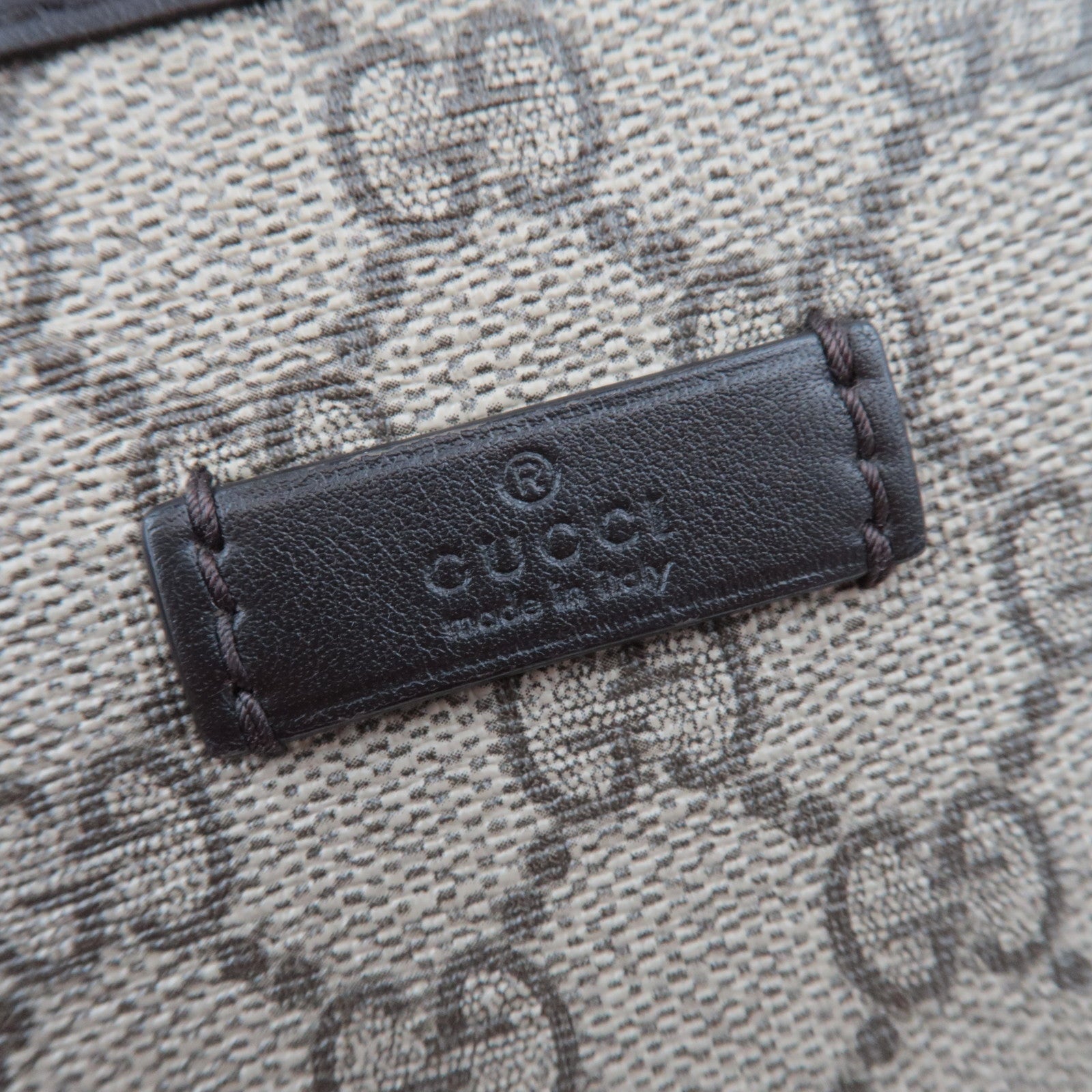 GUCCI 2Way Tote Bag GG Supreme Leather Beige Brown 388929 *Strap