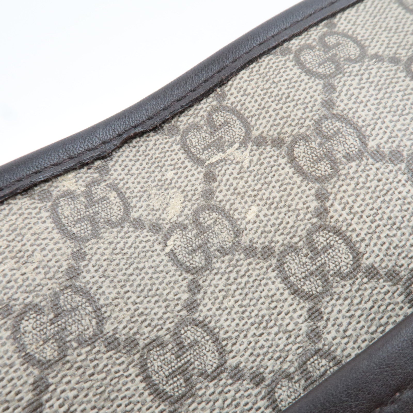 GUCCI 2Way Tote Bag GG Supreme Leather Beige Brown 388929 *Strap