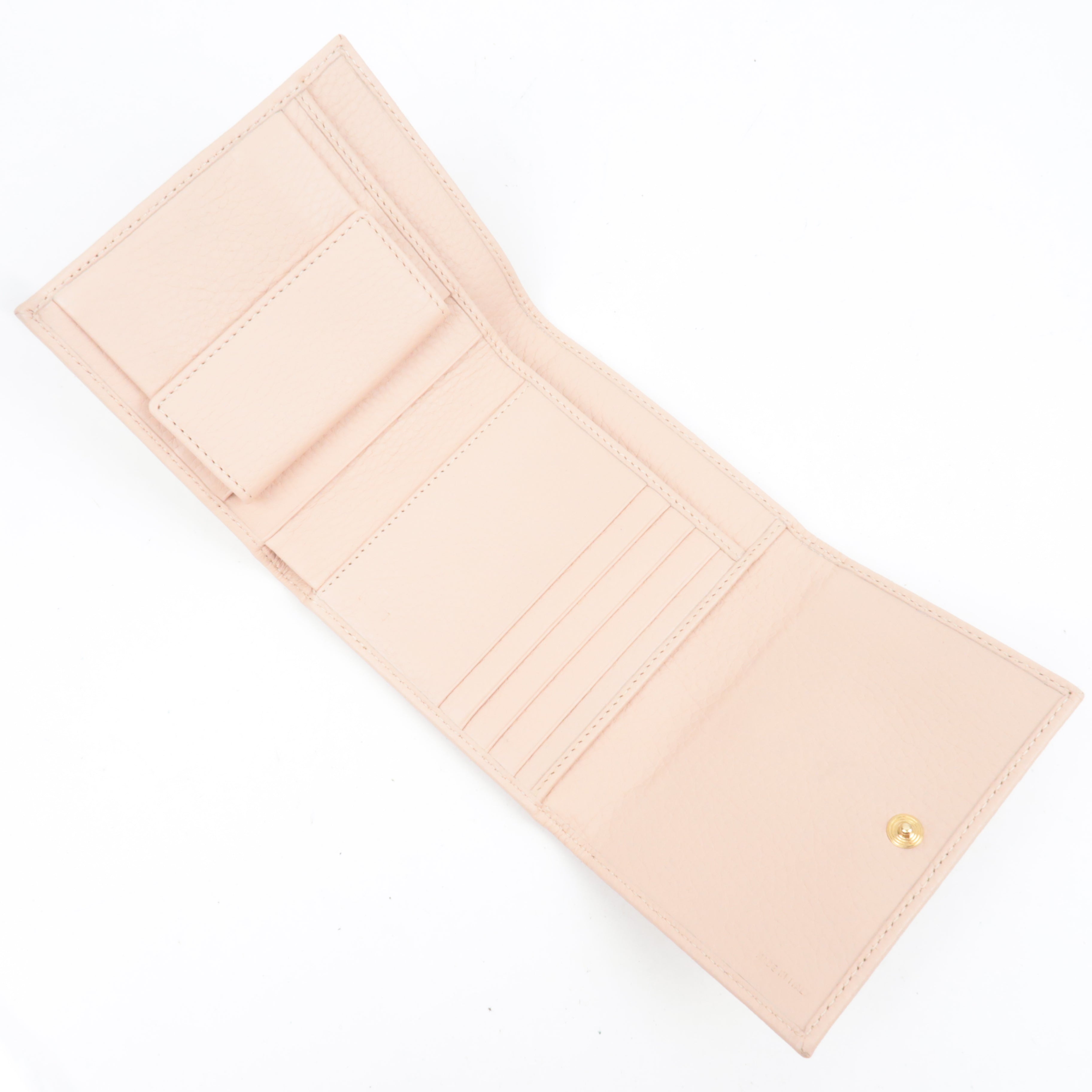 FENDI Zucchino Tri-Fold Wallet Canvas Leather Multicolor Beige 8M0177 *Dust bag