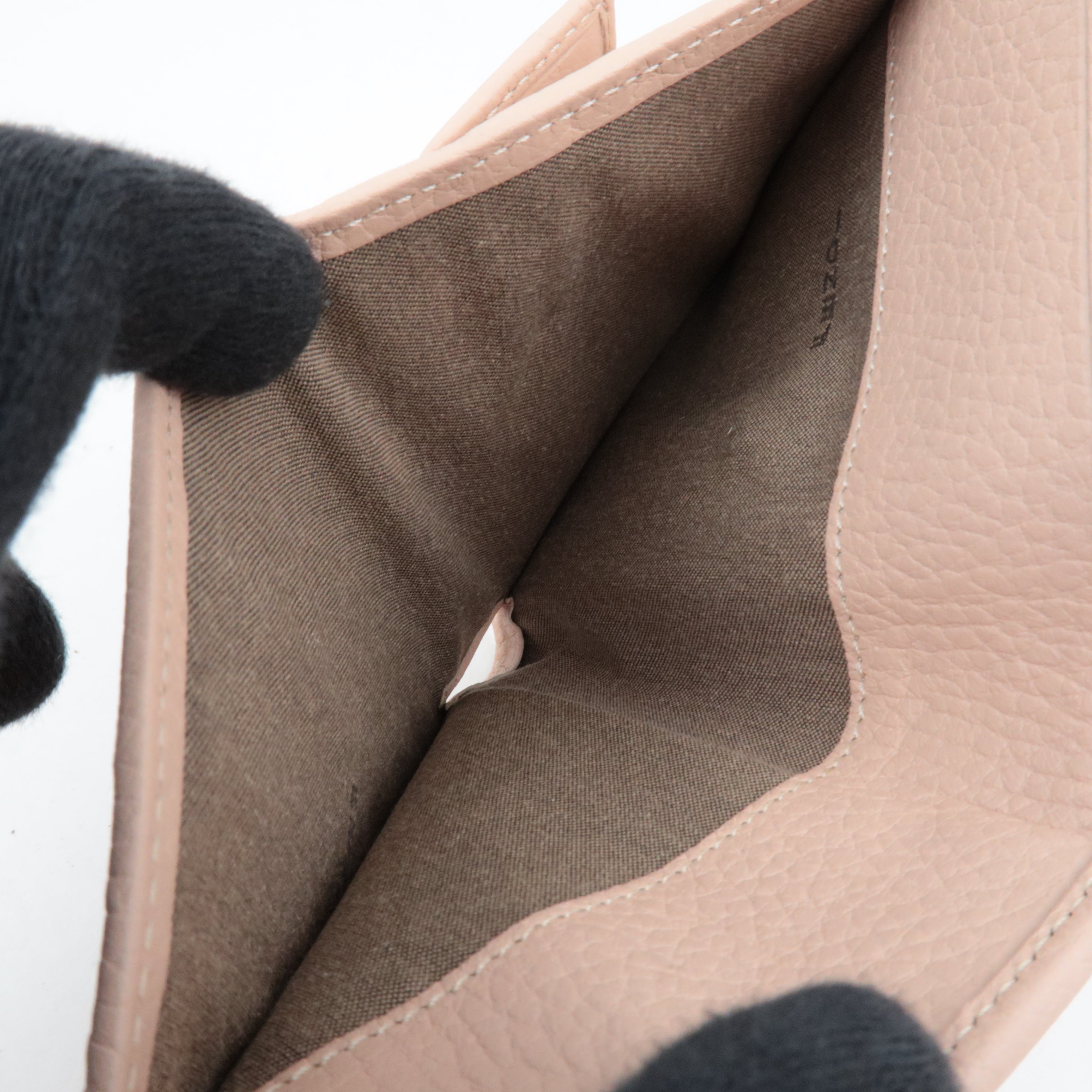 FENDI Zucchino Tri-Fold Wallet Canvas Leather Multicolor Beige 8M0177 *Dust bag