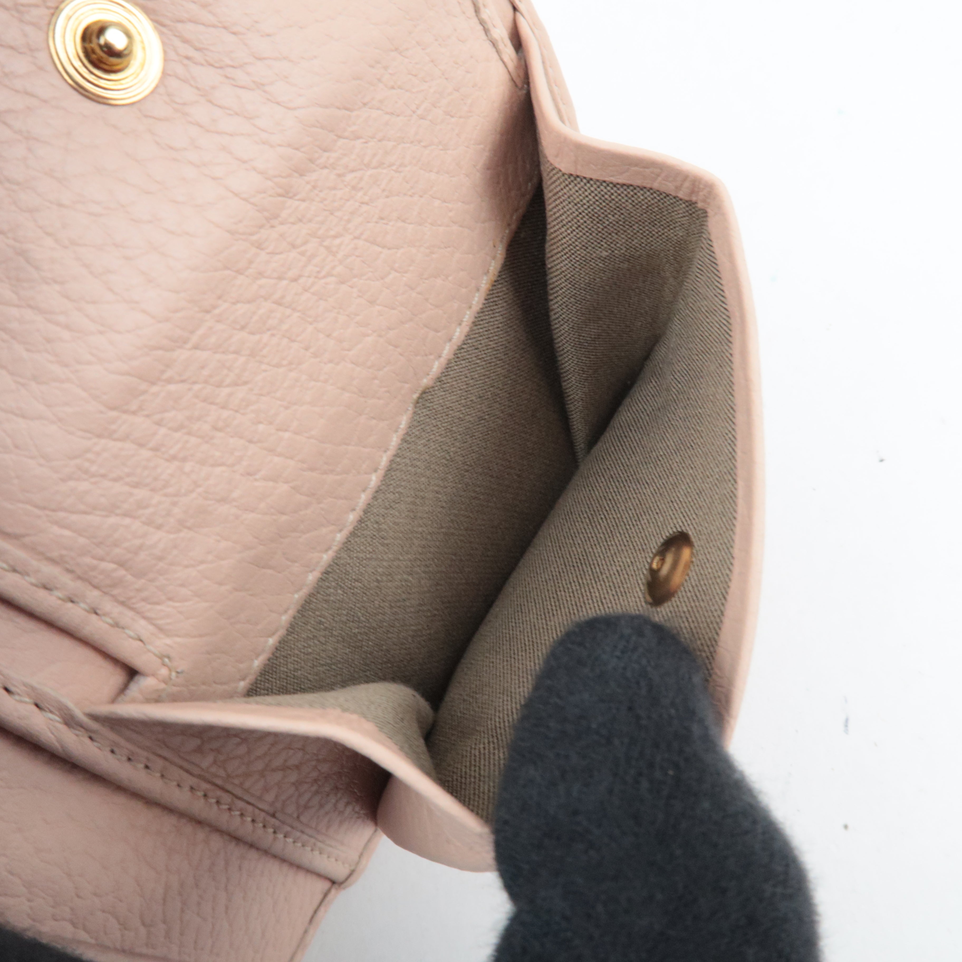 FENDI Zucchino Tri-Fold Wallet Canvas Leather Multicolor Beige 8M0177 *Dust bag